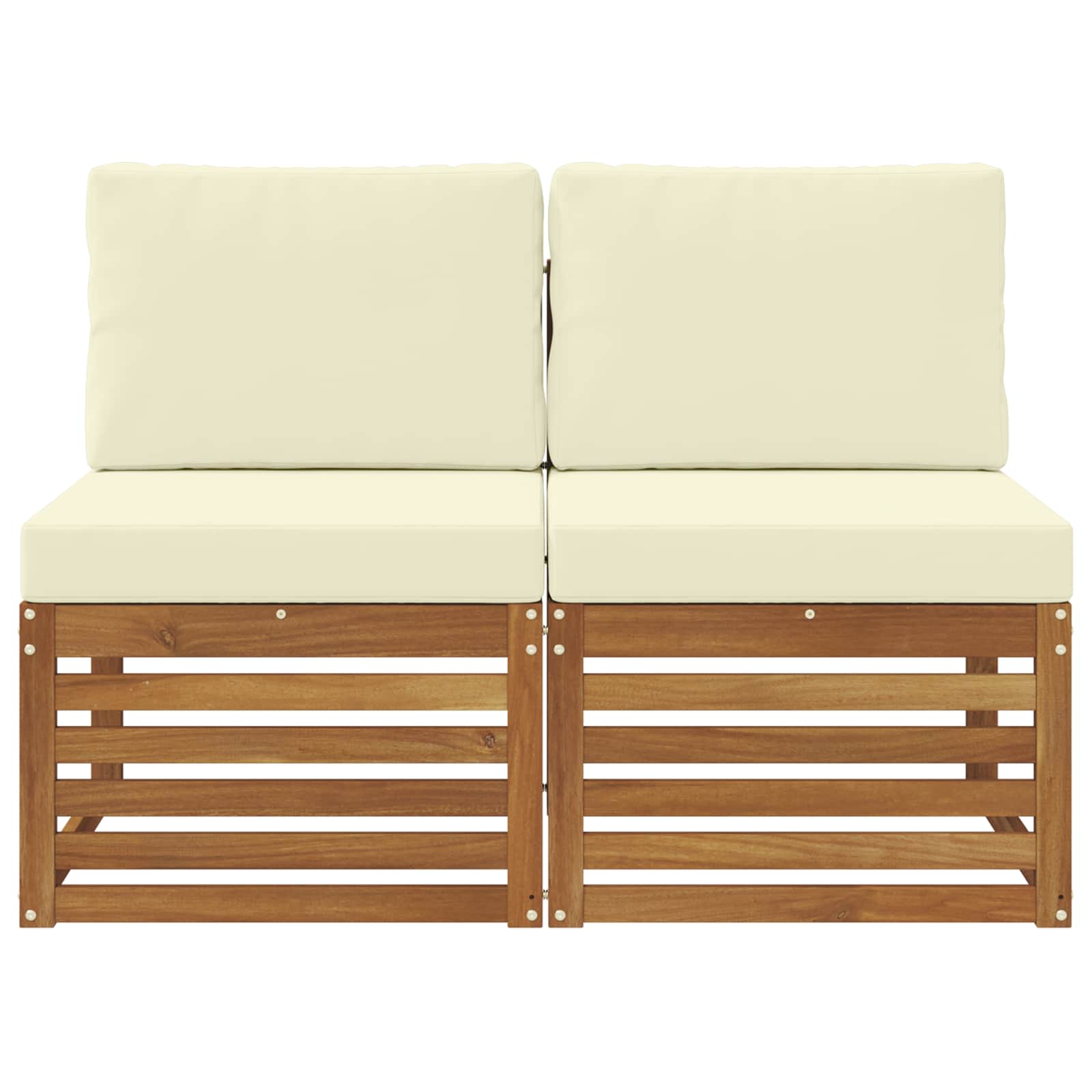 2 Stuk Buiten Midden Sofa Massief Acaciahout Naturel is nu te koop bij PeponiXL, paradijselijk wonen!