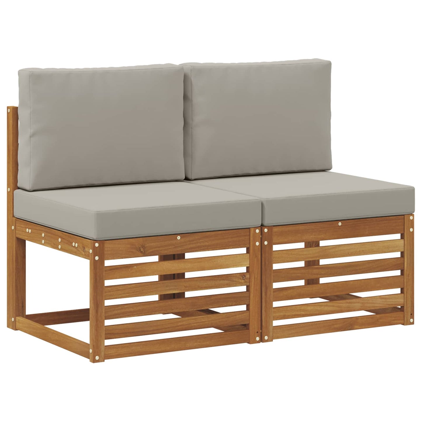 2 Stuk Buiten Midden Sofa Massief Acaciahout Naturel is nu te koop bij PeponiXL, paradijselijk wonen!