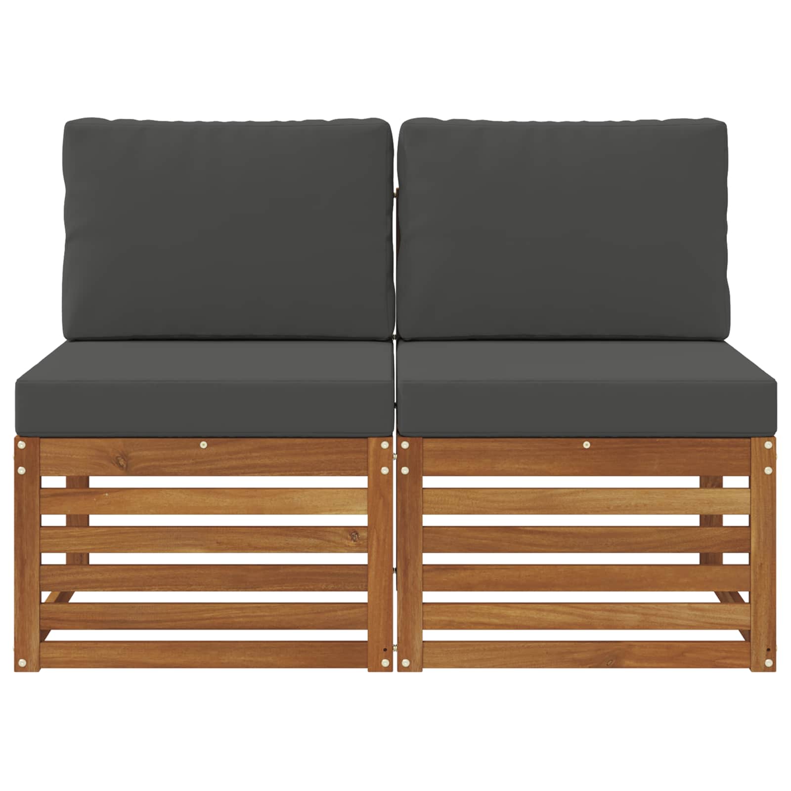 2 Stuk Buiten Midden Sofa Massief Acaciahout Naturel is nu te koop bij PeponiXL, paradijselijk wonen!