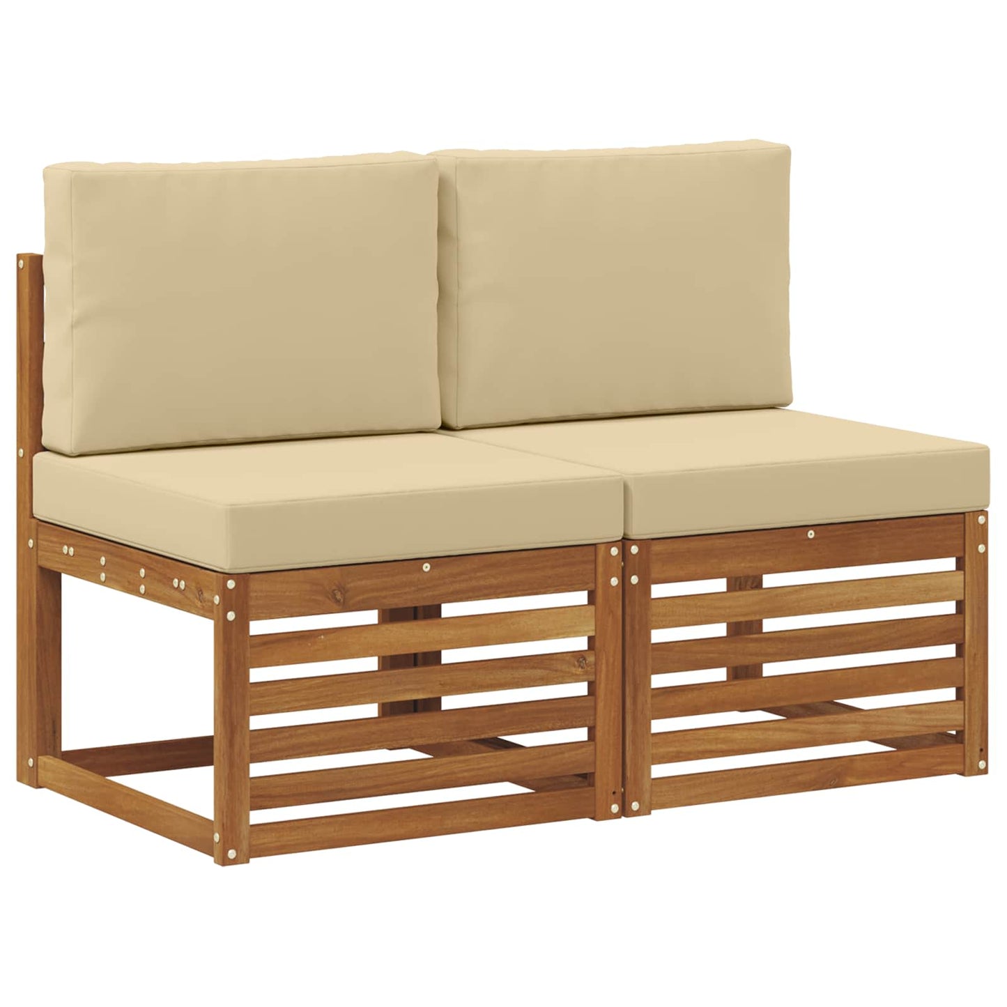 2 Stuk Buiten Midden Sofa Massief Acaciahout Naturel is nu te koop bij PeponiXL, paradijselijk wonen!