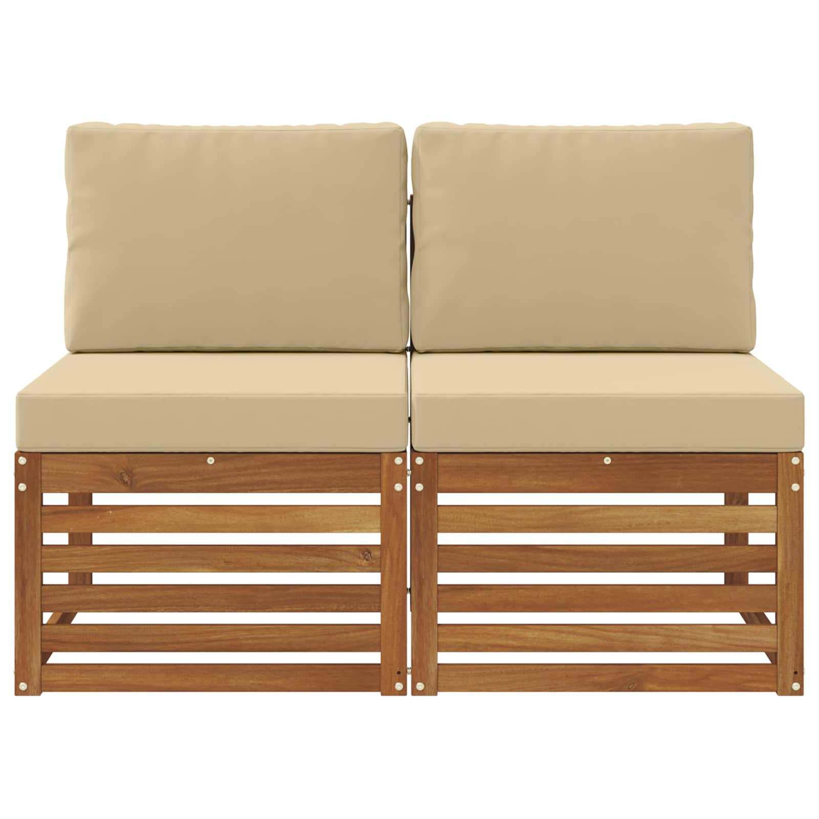 2 Stuk Buiten Midden Sofa Massief Acaciahout Naturel is nu te koop bij PeponiXL, paradijselijk wonen!