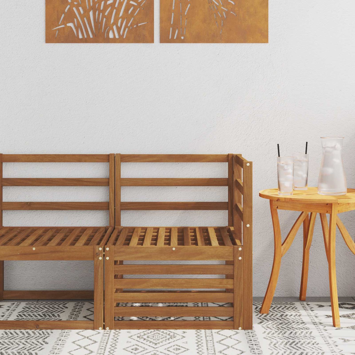 Buiten Hoek Sofa Massief Acaciahout Naturel 63 x 63 x 73 cm is nu te koop bij PeponiXL, paradijselijk wonen!