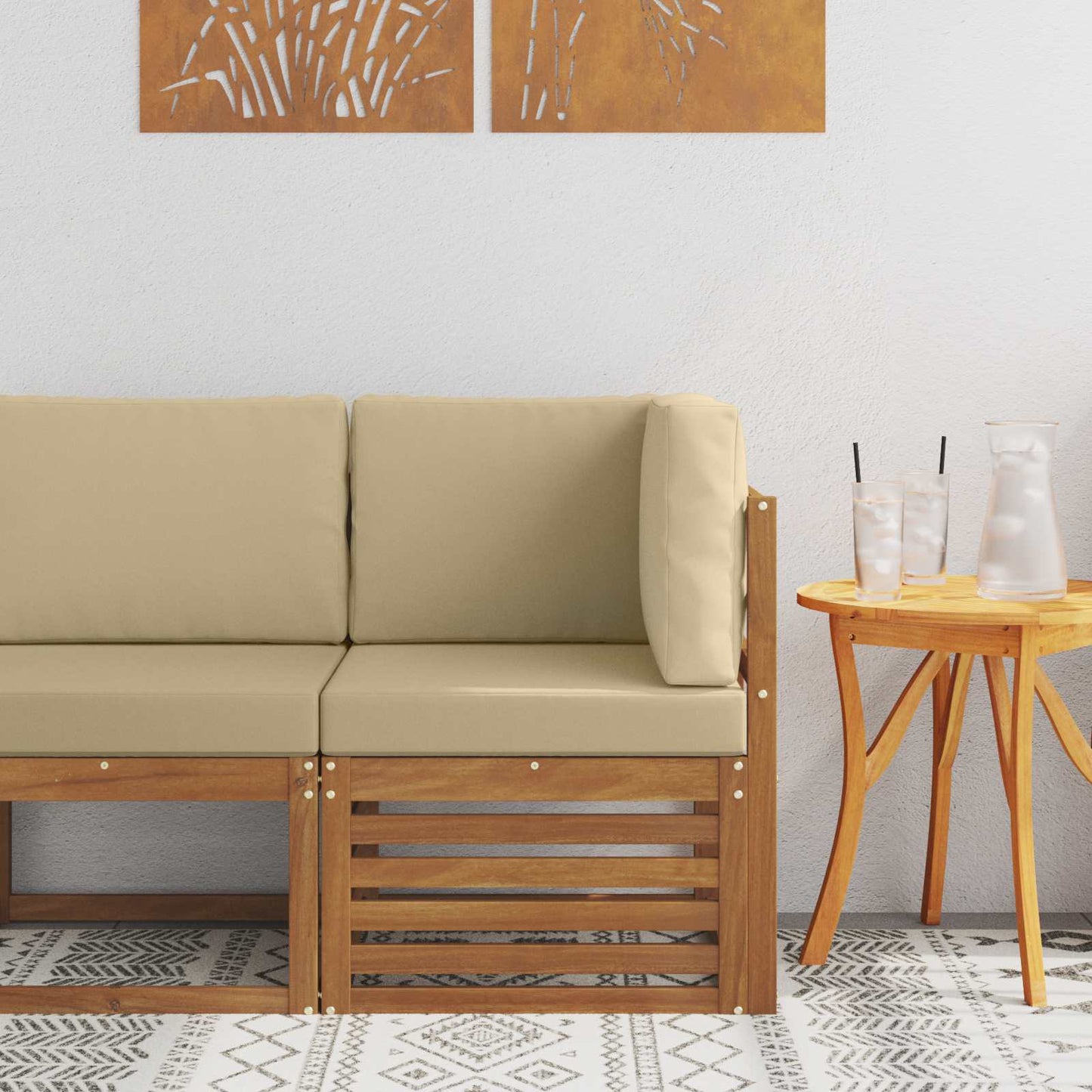 Buiten Hoek Sofa Massief Acaciahout Naturel is nu te koop bij PeponiXL, paradijselijk wonen!