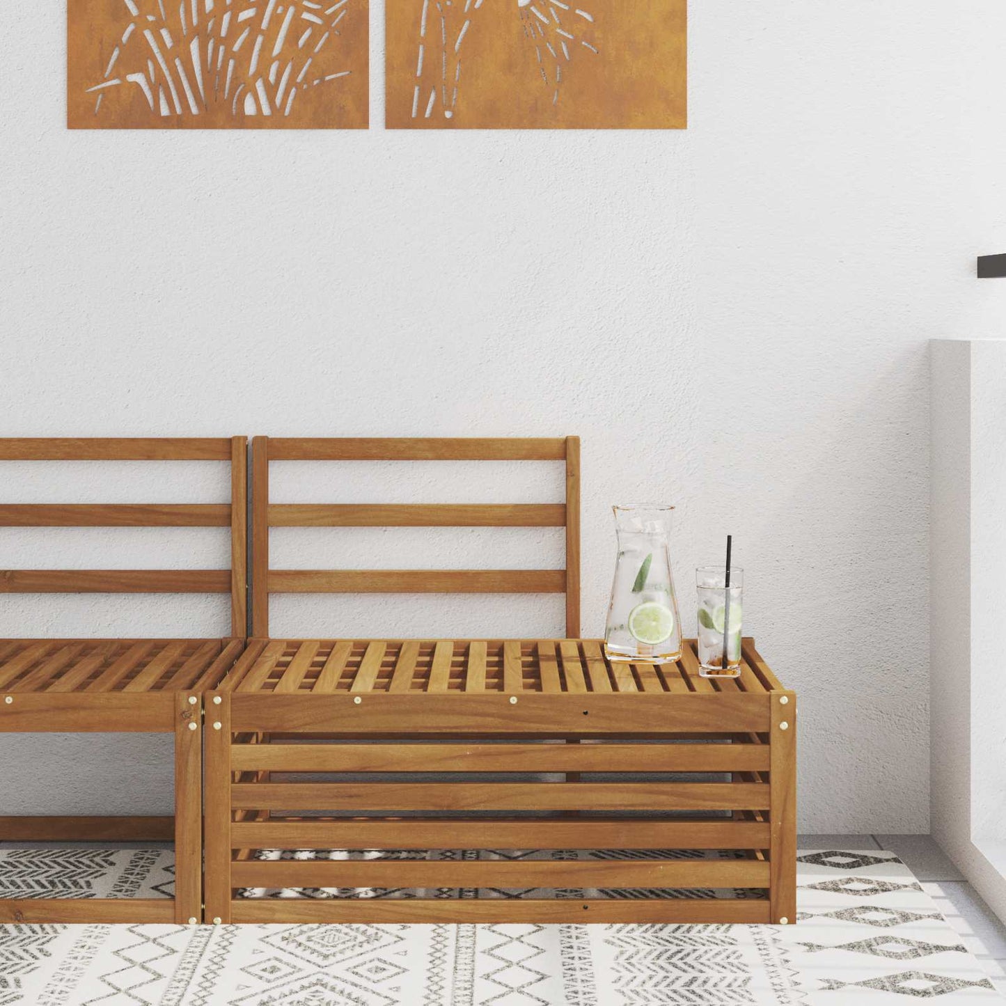 Buiten Eind Sofa Naturel 91 x 63 x 73 cm Massief Acaciahout is nu te koop bij PeponiXL, paradijselijk wonen!