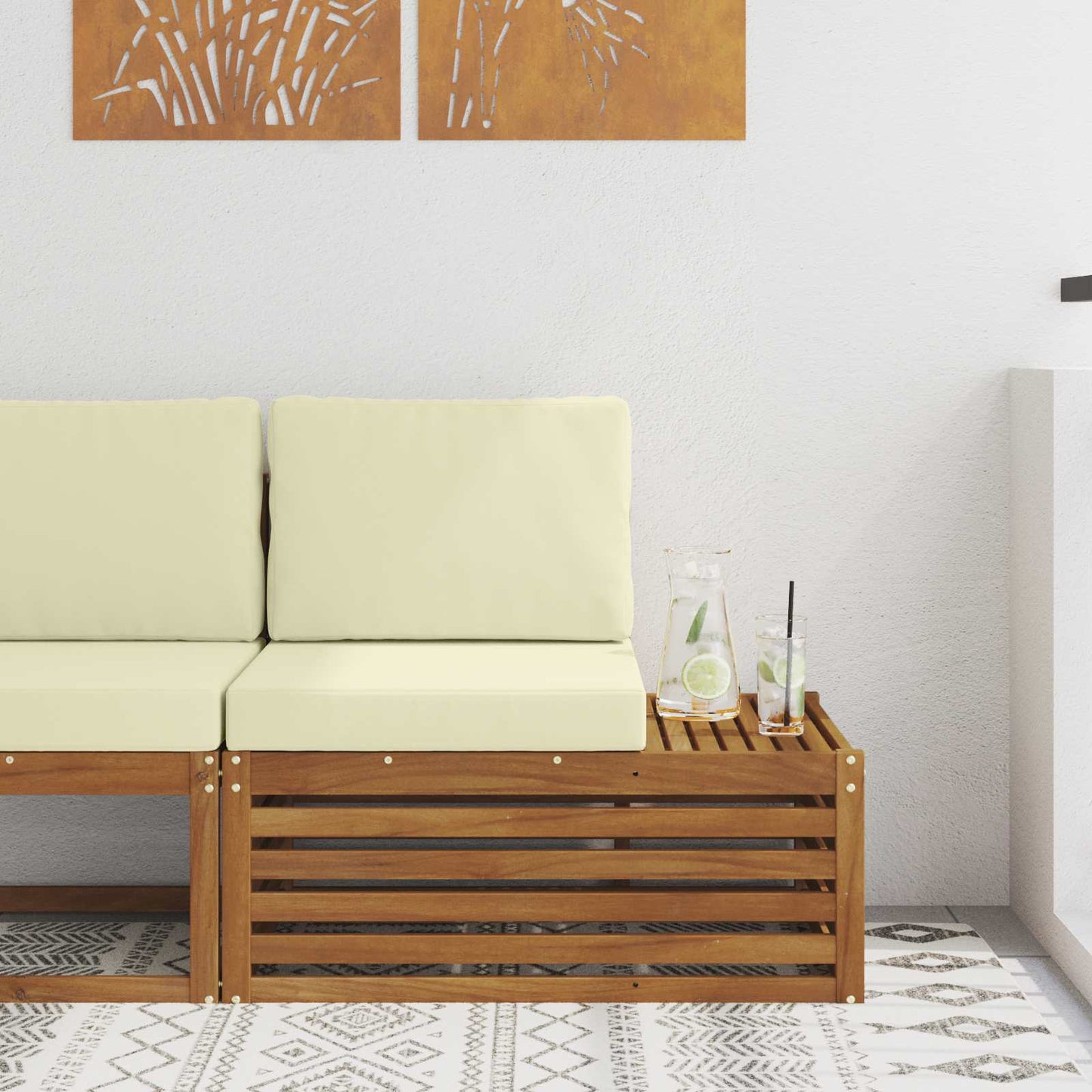 Buiten Eindbank Naturel 91 x 63 x 73 cm Massief Acaciahout is nu te koop bij PeponiXL, paradijselijk wonen!