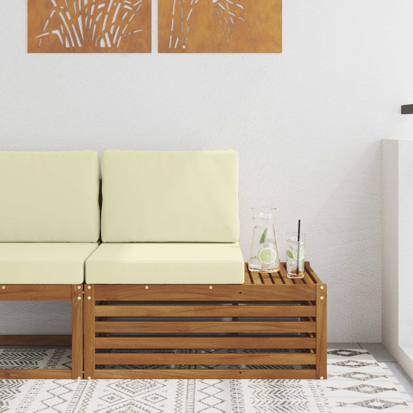 Buiten Eindbank Naturel 91 x 63 x 73 cm Massief Acaciahout is nu te koop bij PeponiXL, paradijselijk wonen!
