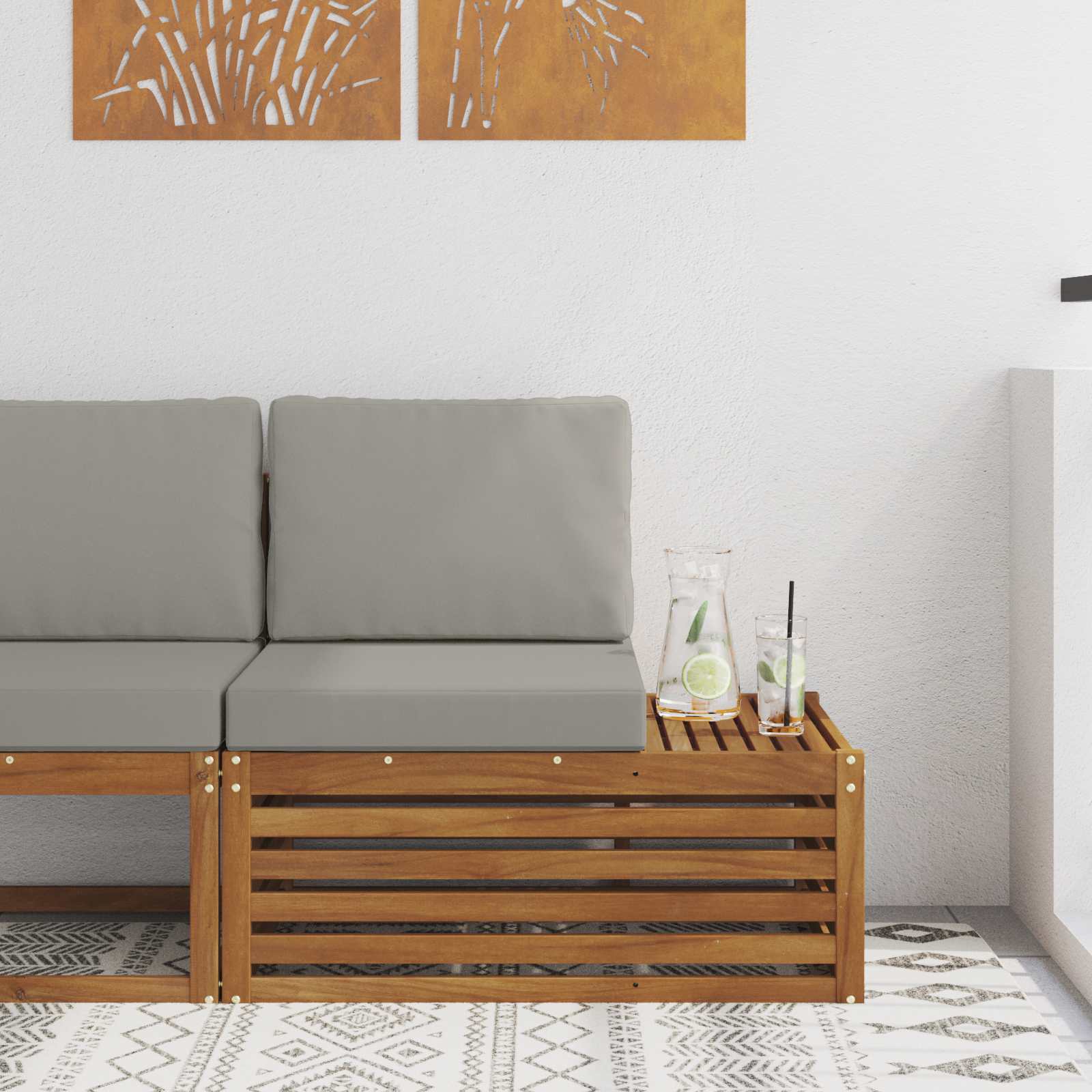 Buiten Eindbank Naturel 91 x 63 x 73 cm Massief Acaciahout is nu te koop bij PeponiXL, paradijselijk wonen!