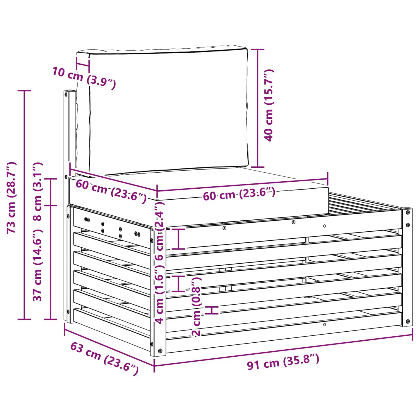Buiten Eindbank Naturel 91 x 63 x 73 cm Massief Acaciahout is nu te koop bij PeponiXL, paradijselijk wonen!