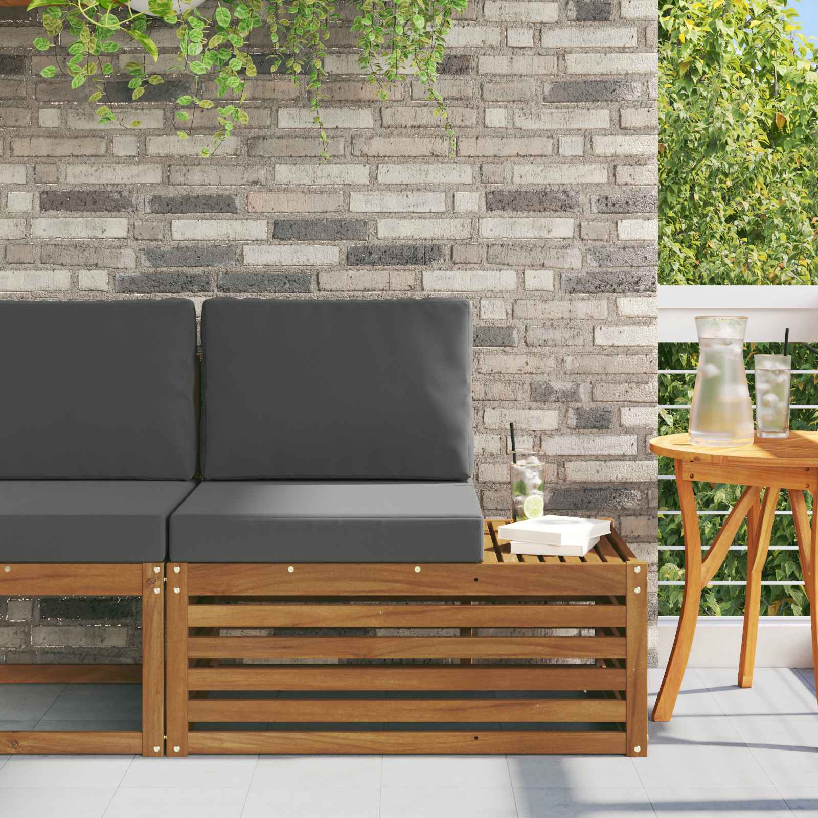 Buiten Eindbank Naturel 91 x 63 x 73 cm Massief Acaciahout is nu te koop bij PeponiXL, paradijselijk wonen!