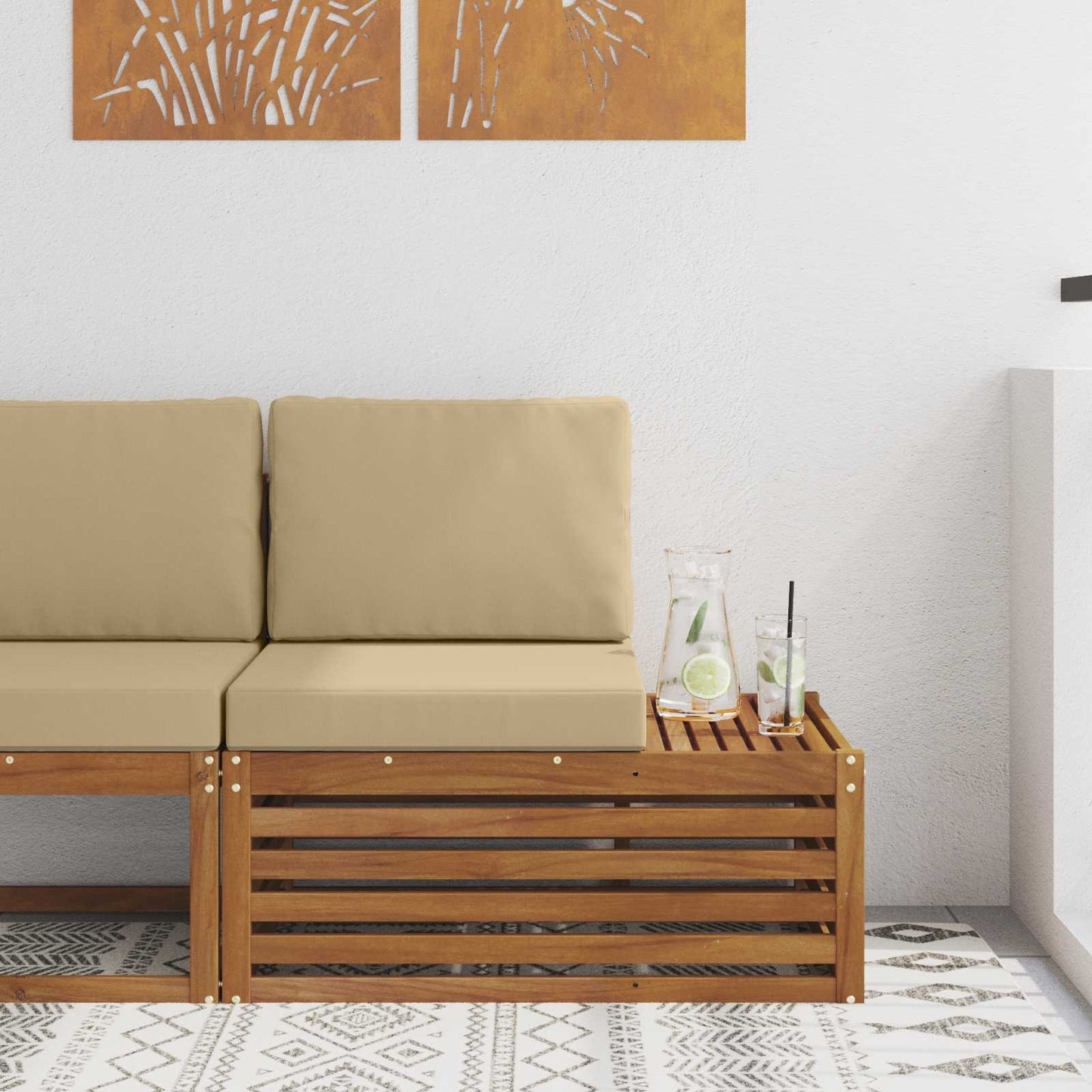 Buiten Eindbank Naturel 91 x 63 x 73 cm Massief Acaciahout is nu te koop bij PeponiXL, paradijselijk wonen!