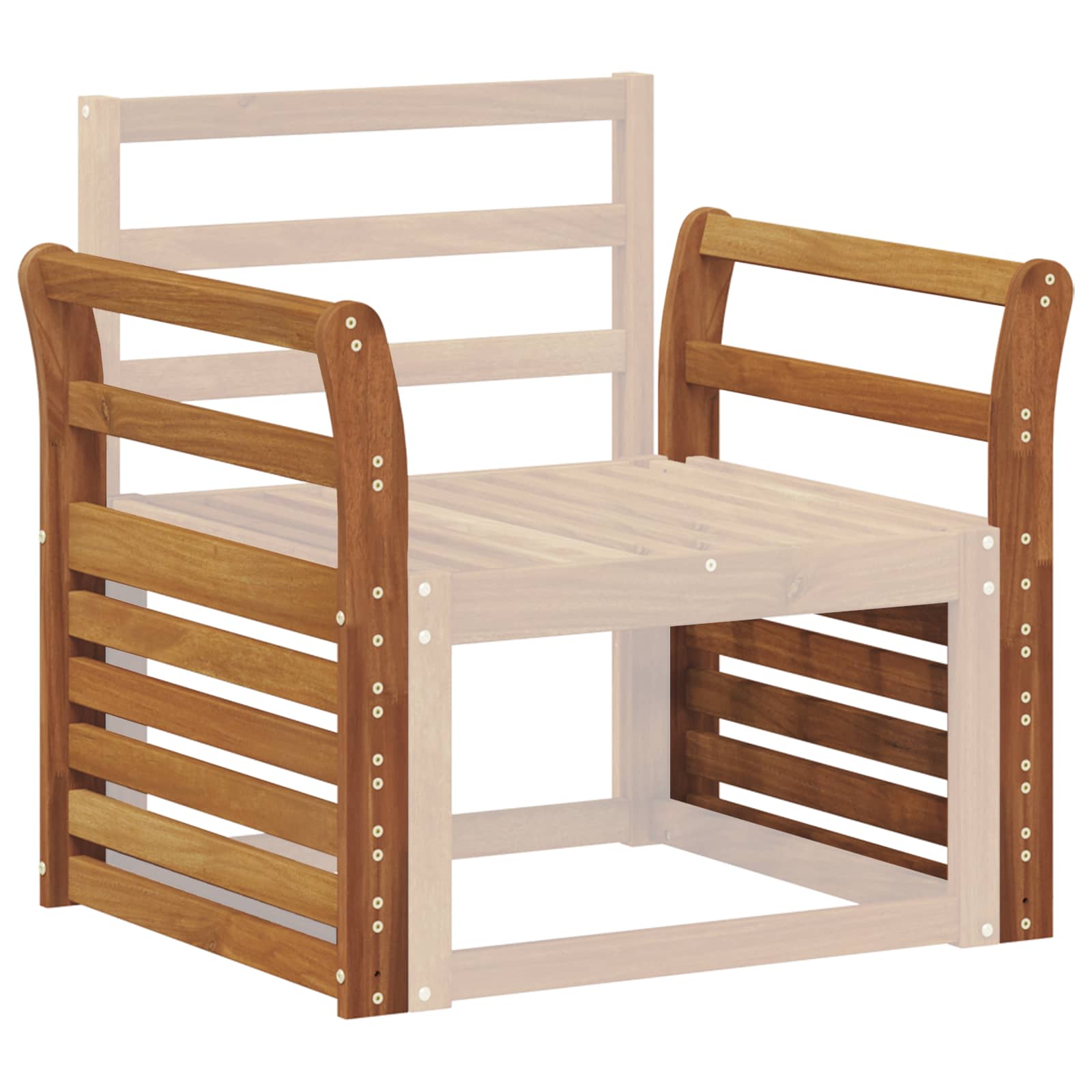 Armleuning 2 pcs Naturel 58,5 x 8 x 60 cm Massief Acaciahout is nu te koop bij PeponiXL, paradijselijk wonen!