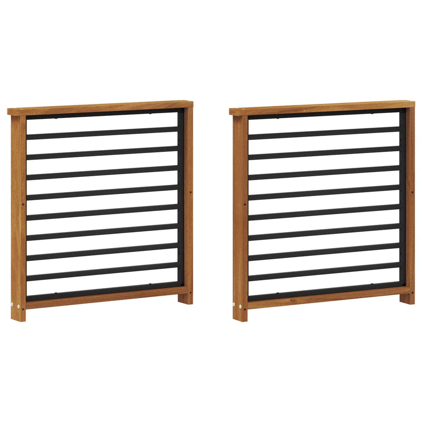 Armleuning 2 pcs Naturel 60 x 6 x 61 cm Massief Acaciahout is nu te koop bij PeponiXL, paradijselijk wonen!