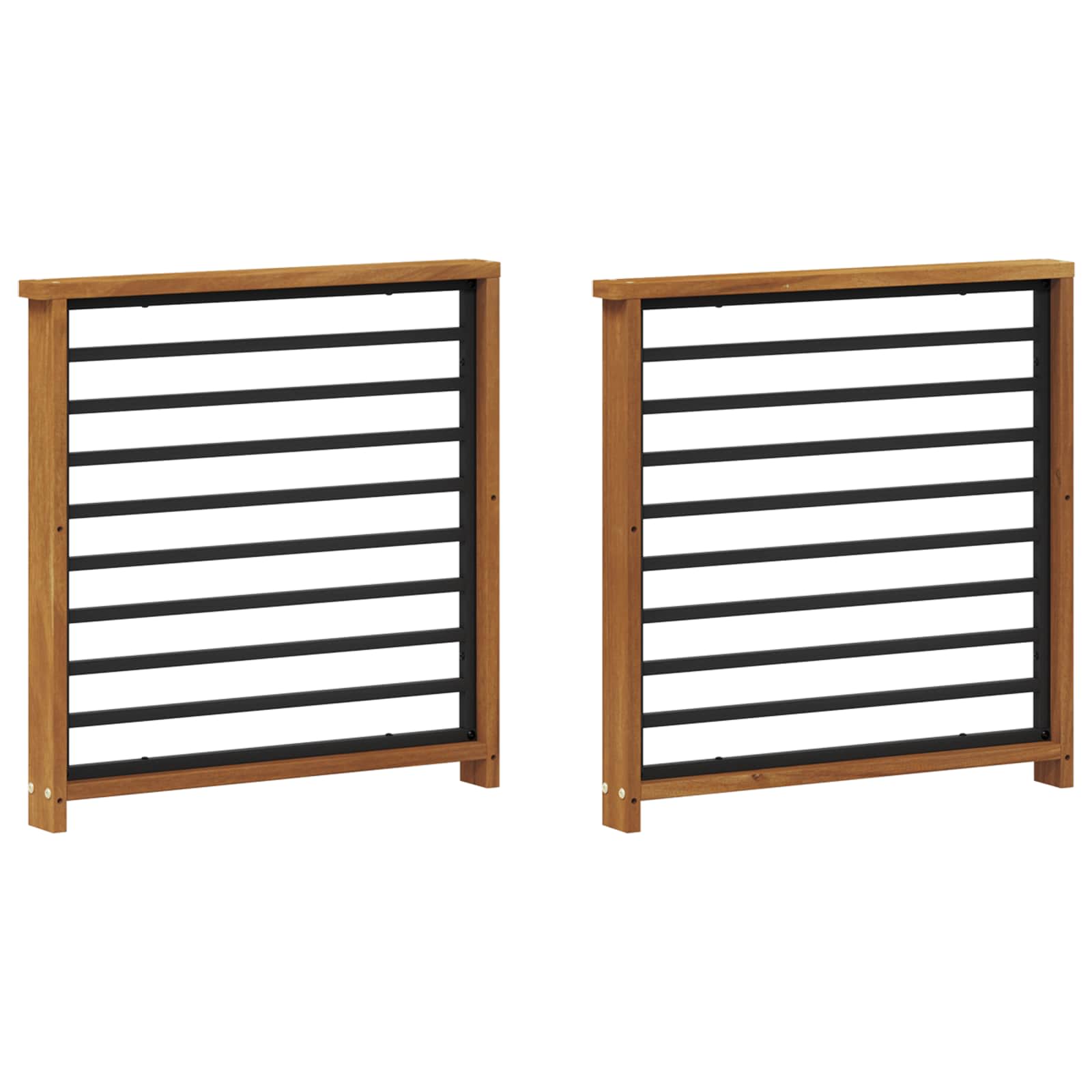 Armleuning 2 pcs Naturel 60 x 6 x 61 cm Massief Acaciahout is nu te koop bij PeponiXL, paradijselijk wonen!