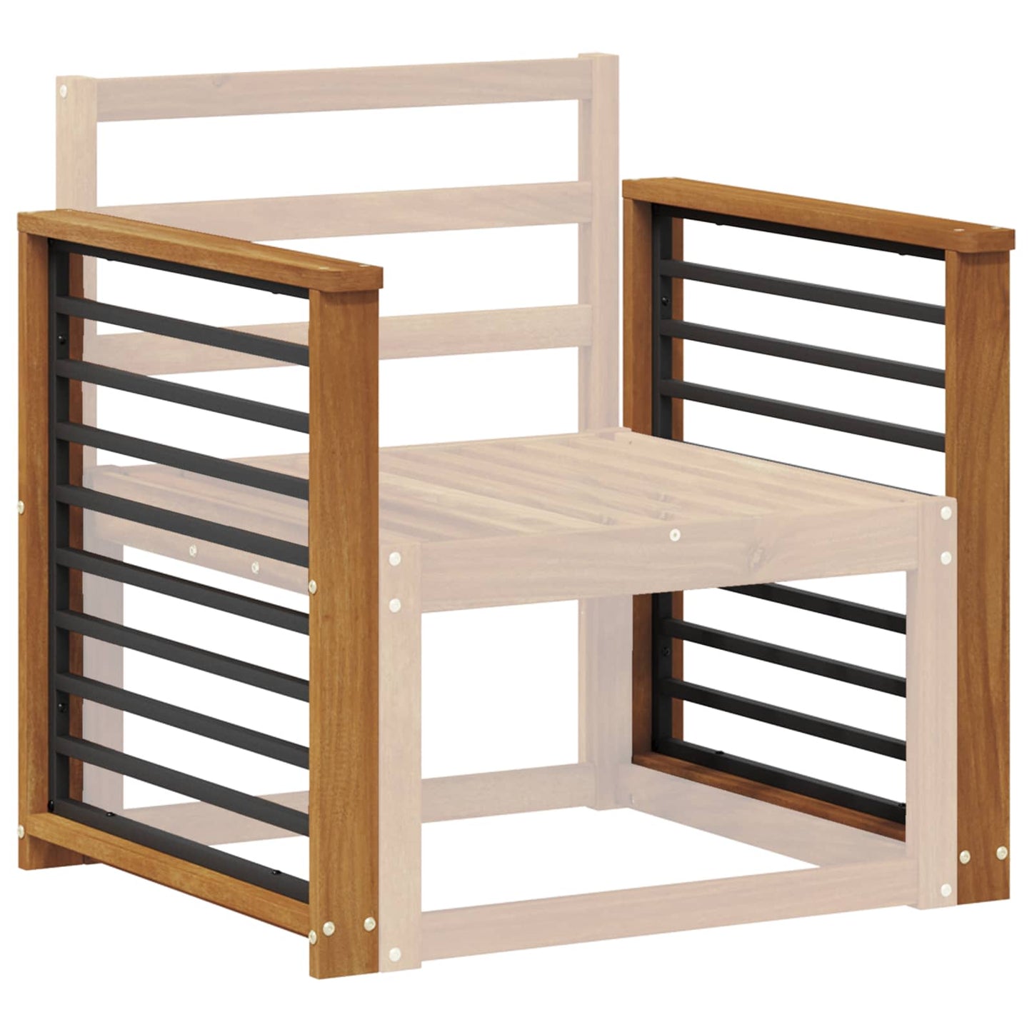 Armleuning 2 pcs Naturel 60 x 6 x 61 cm Massief Acaciahout is nu te koop bij PeponiXL, paradijselijk wonen!