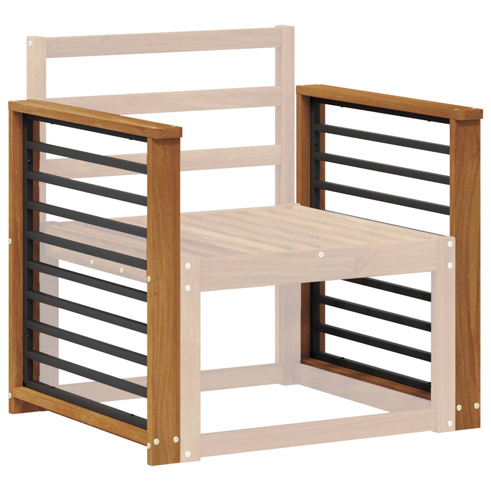 Armleuning 2 pcs Naturel 60 x 6 x 61 cm Massief Acaciahout is nu te koop bij PeponiXL, paradijselijk wonen!
