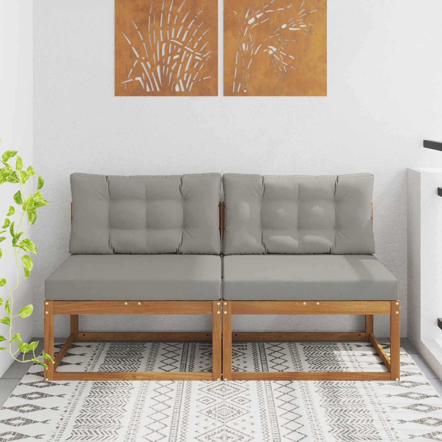 Buiten Midden Sofa met kussen 2 Stuk Naturel is nu te koop bij PeponiXL, paradijselijk wonen!