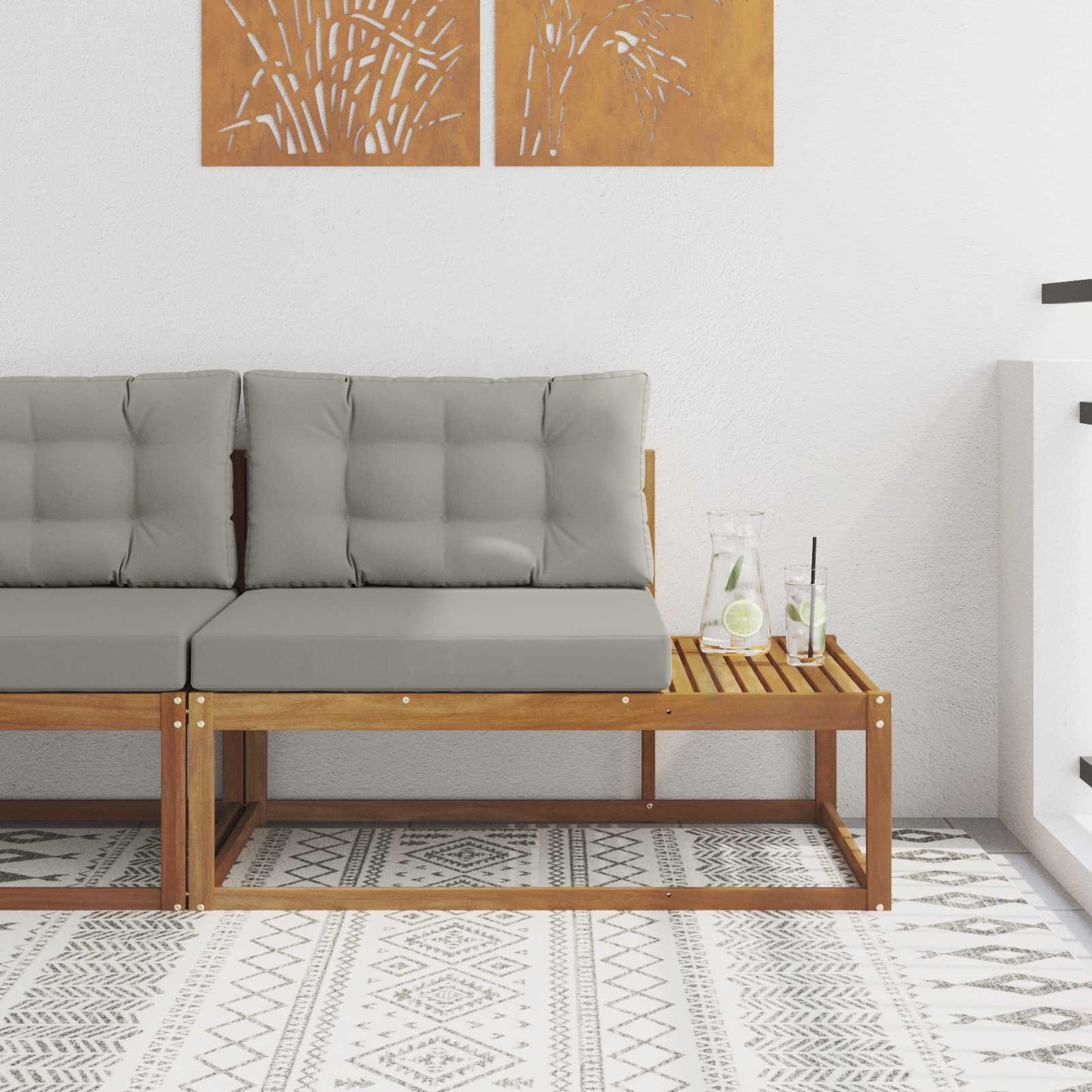 Buiten Eindbank met kussen Naturel 115 x 83 x 73 cm is nu te koop bij PeponiXL, paradijselijk wonen!