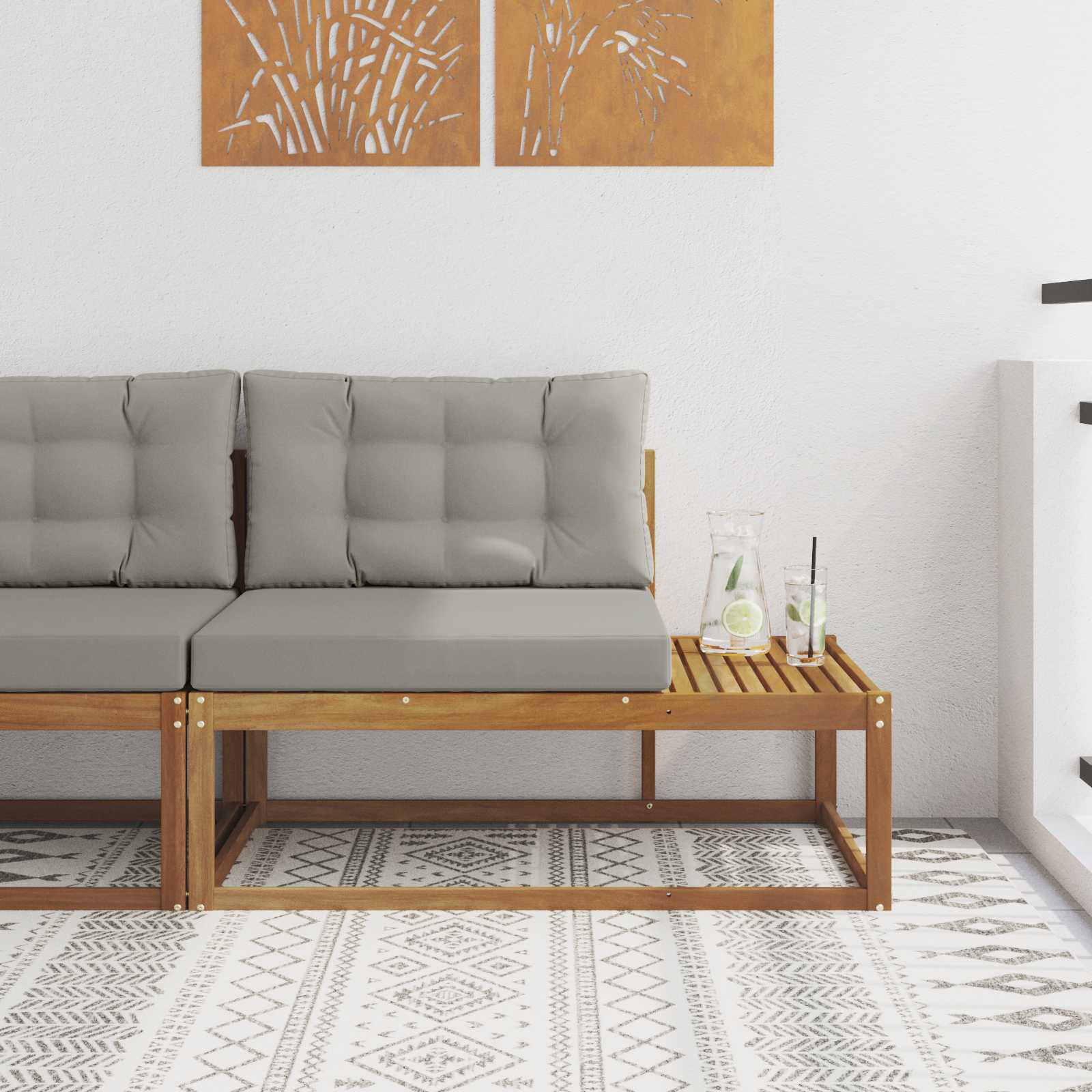 Buiten Eindbank met kussen Naturel 115 x 83 x 73 cm is nu te koop bij PeponiXL, paradijselijk wonen!