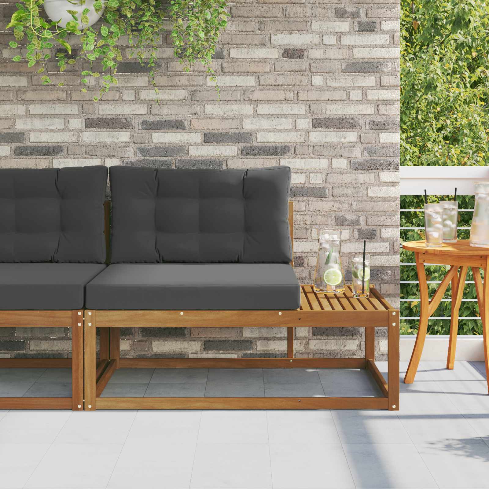 Buiten Eindbank met kussen Naturel 115 x 83 x 73 cm is nu te koop bij PeponiXL, paradijselijk wonen!