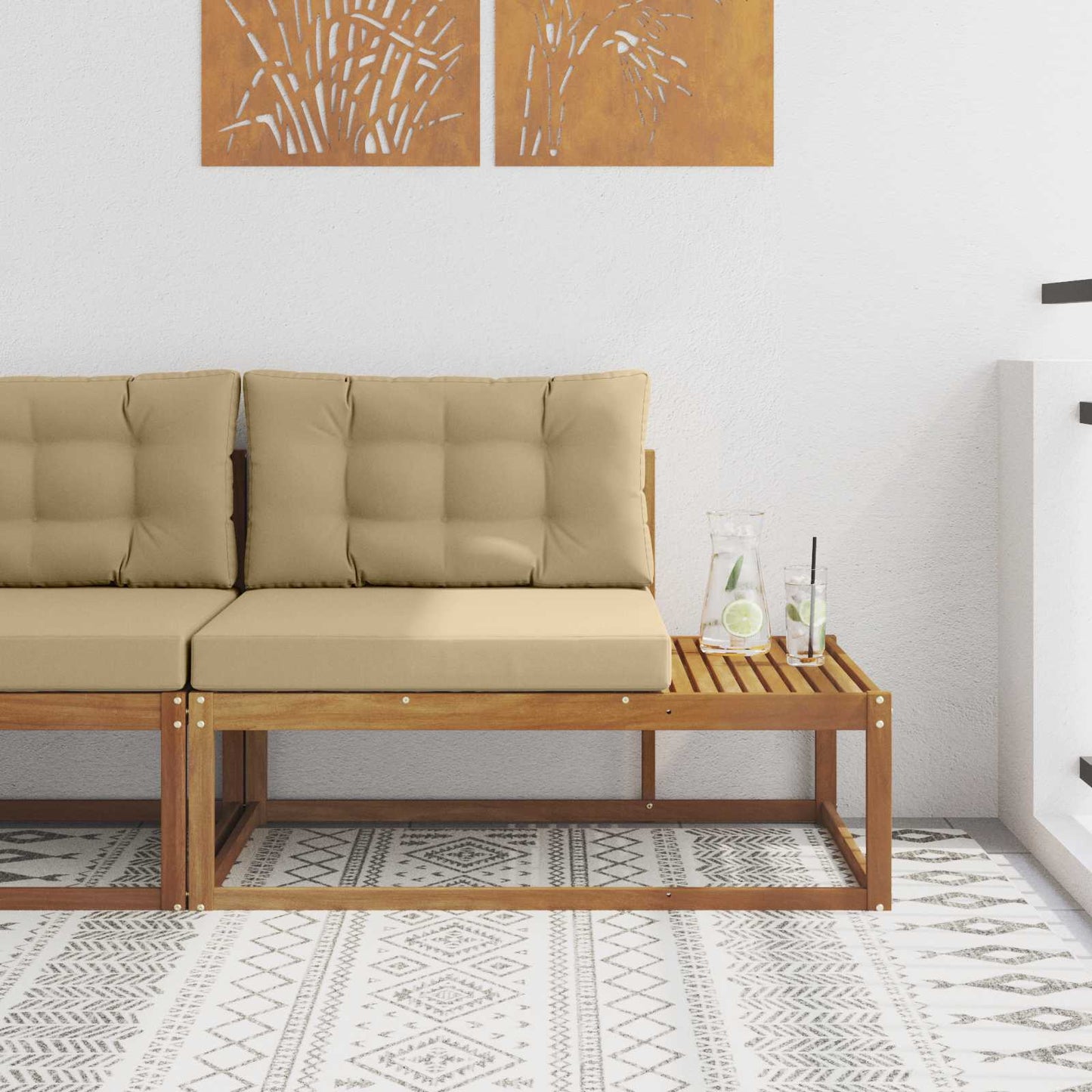 Buiten Eindbank met kussen Naturel 115 x 83 x 73 cm is nu te koop bij PeponiXL, paradijselijk wonen!