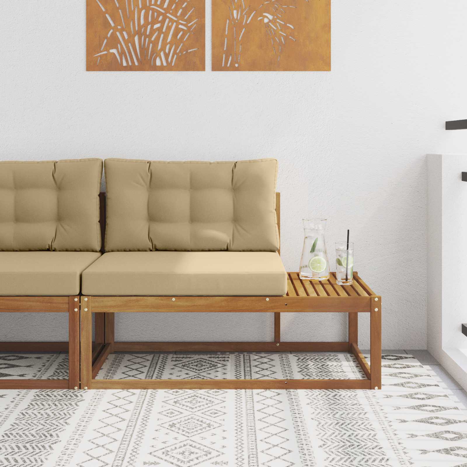 Buiten Eindbank met kussen Naturel 115 x 83 x 73 cm is nu te koop bij PeponiXL, paradijselijk wonen!