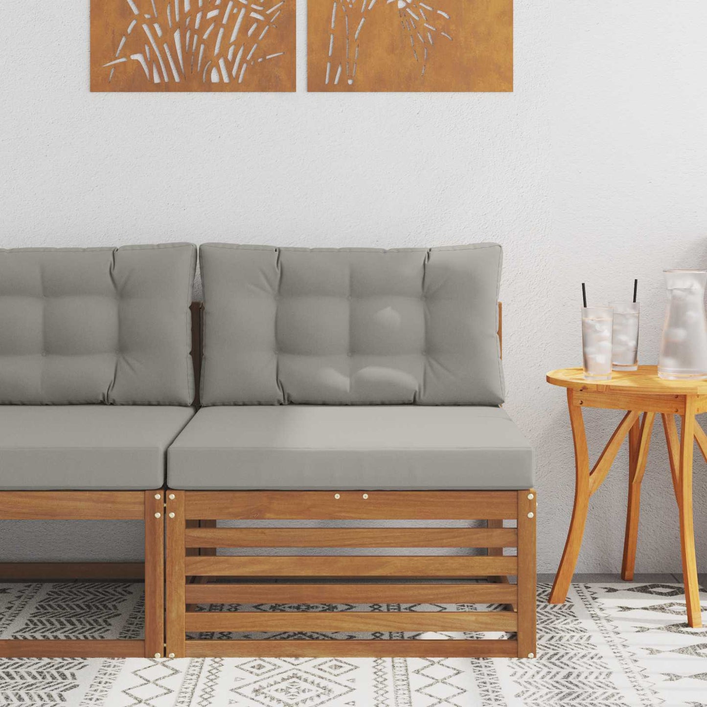 Buitenzitmiddelsofa Massief Acaciahout Naturel is nu te koop bij PeponiXL, paradijselijk wonen!