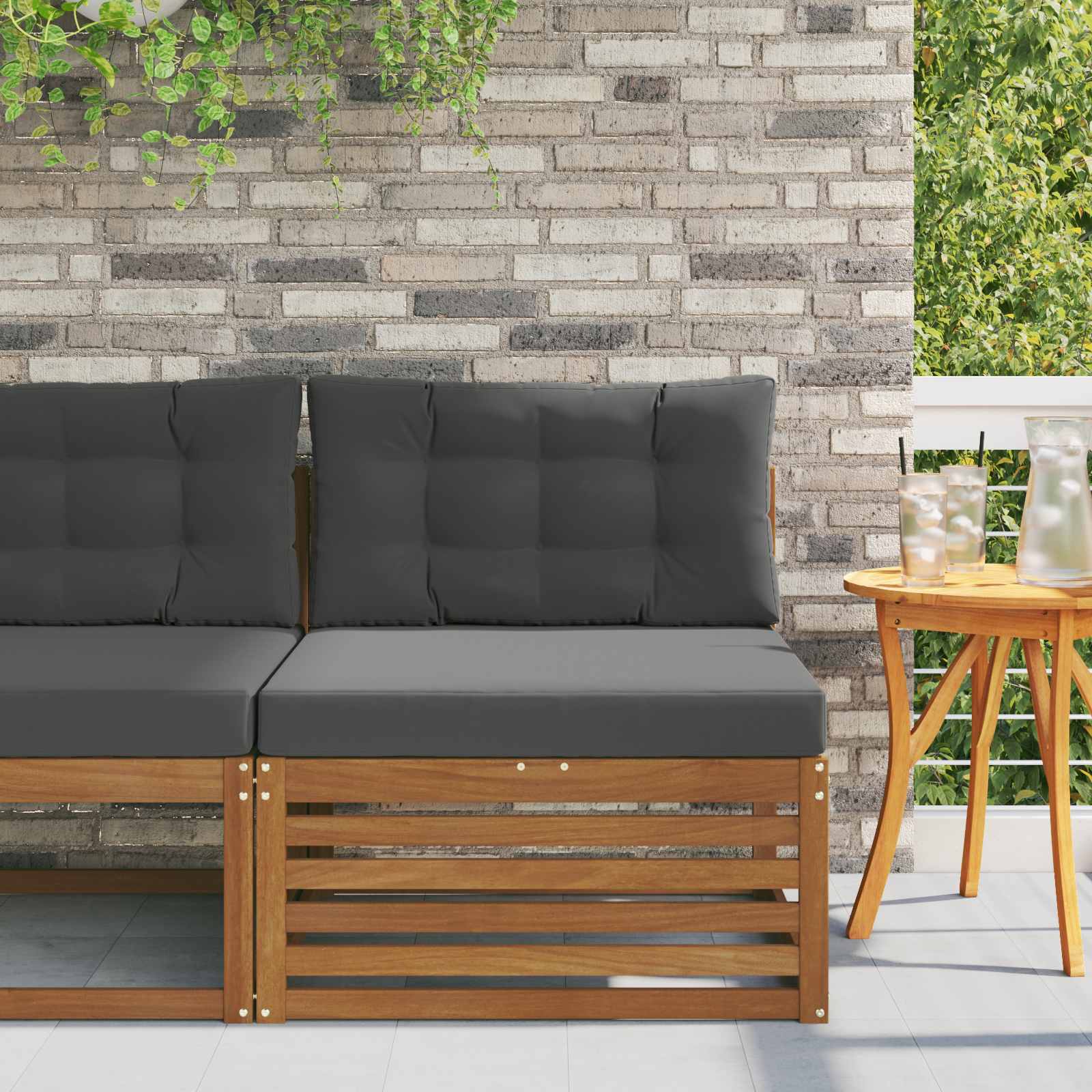 Buitenzitmiddelsofa Massief Acaciahout Naturel is nu te koop bij PeponiXL, paradijselijk wonen!