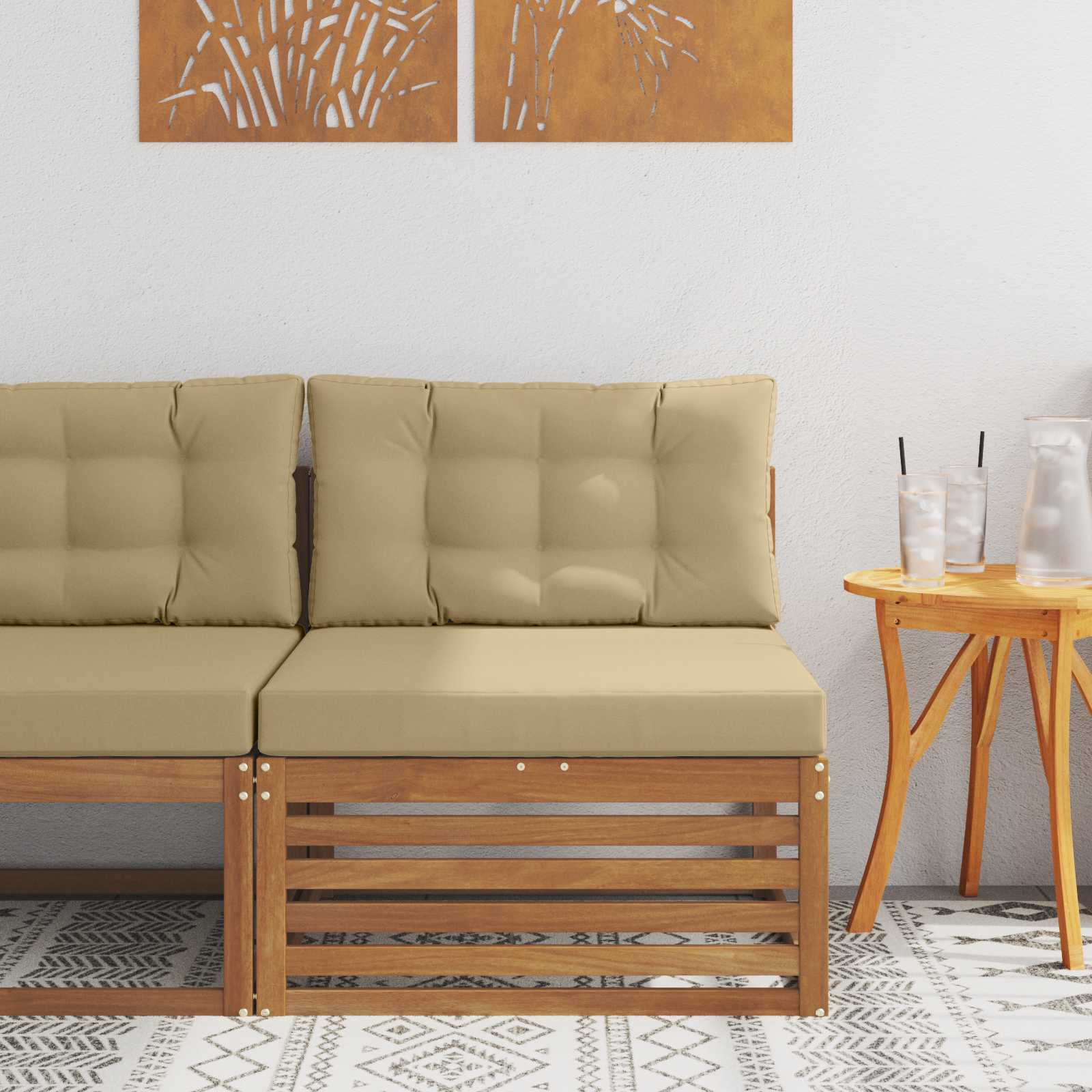 Buitenzitmiddelsofa Massief Acaciahout Naturel is nu te koop bij PeponiXL, paradijselijk wonen!