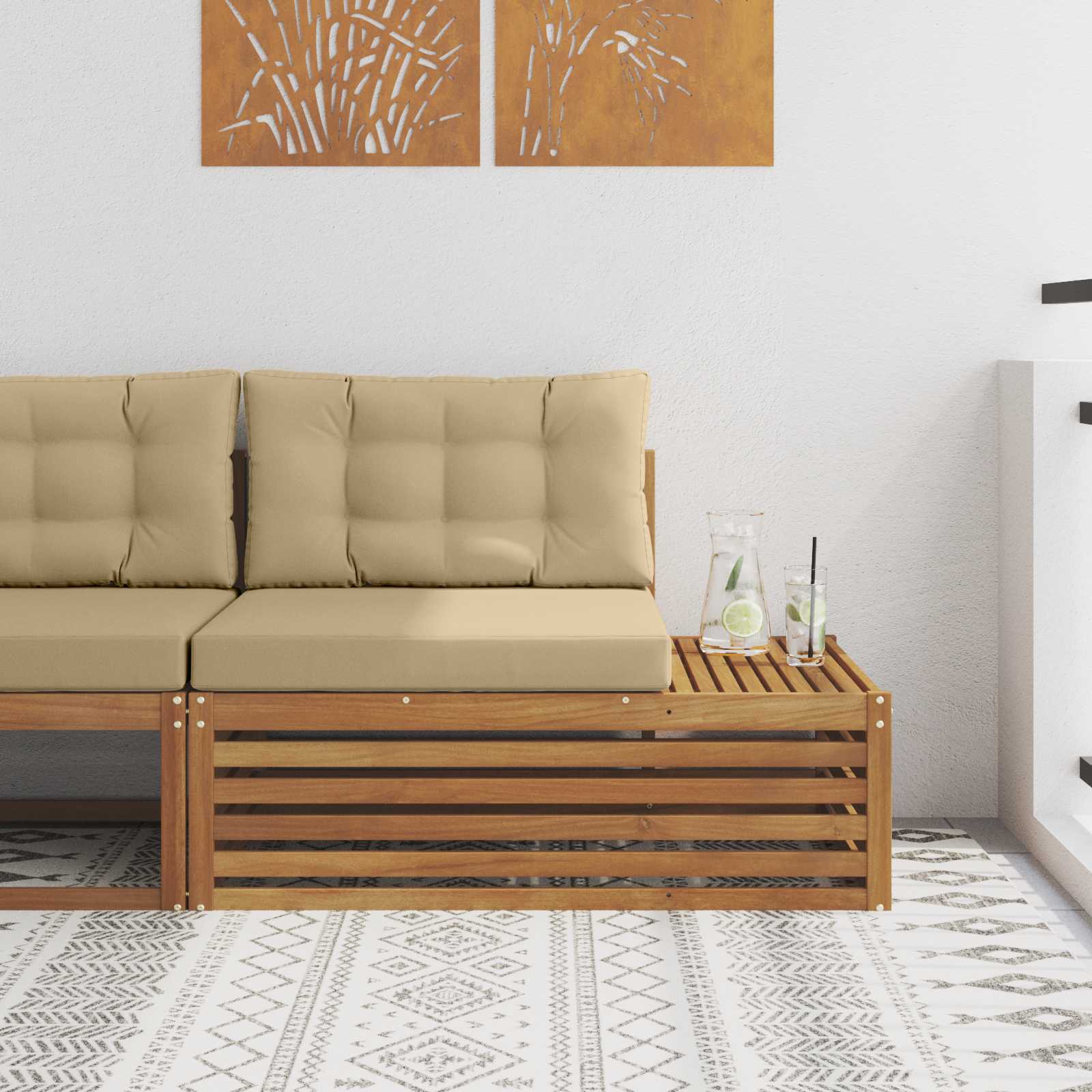 Buiten Eindbank 3 Stuk Natuurlijk en Beige 115 x 83 x 73 cm is nu te koop bij PeponiXL, paradijselijk wonen!