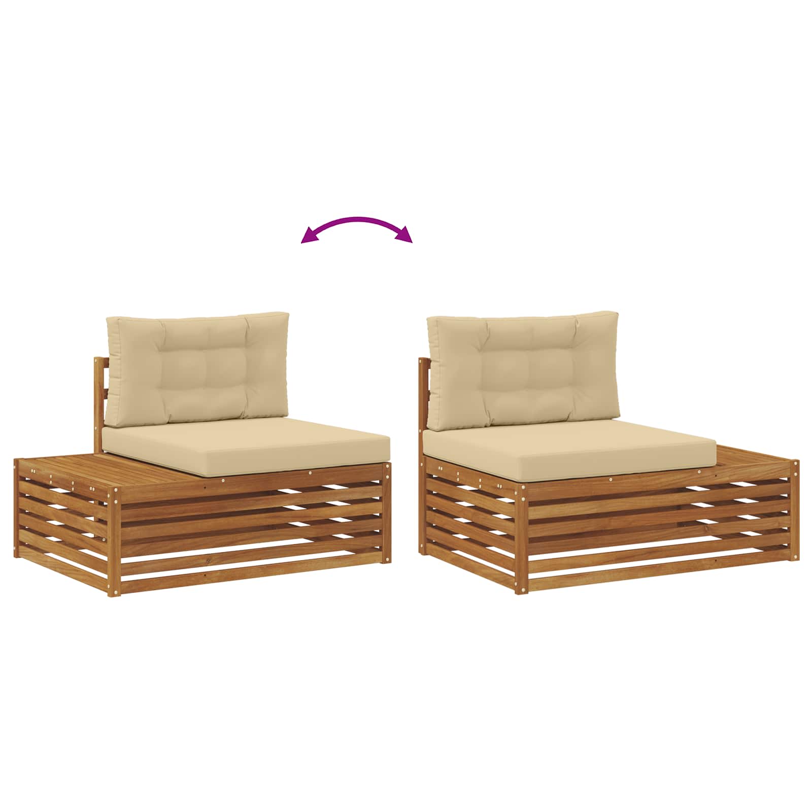Buiten Eindbank 3 Stuk Natuurlijk en Beige 115 x 83 x 73 cm is nu te koop bij PeponiXL, paradijselijk wonen!