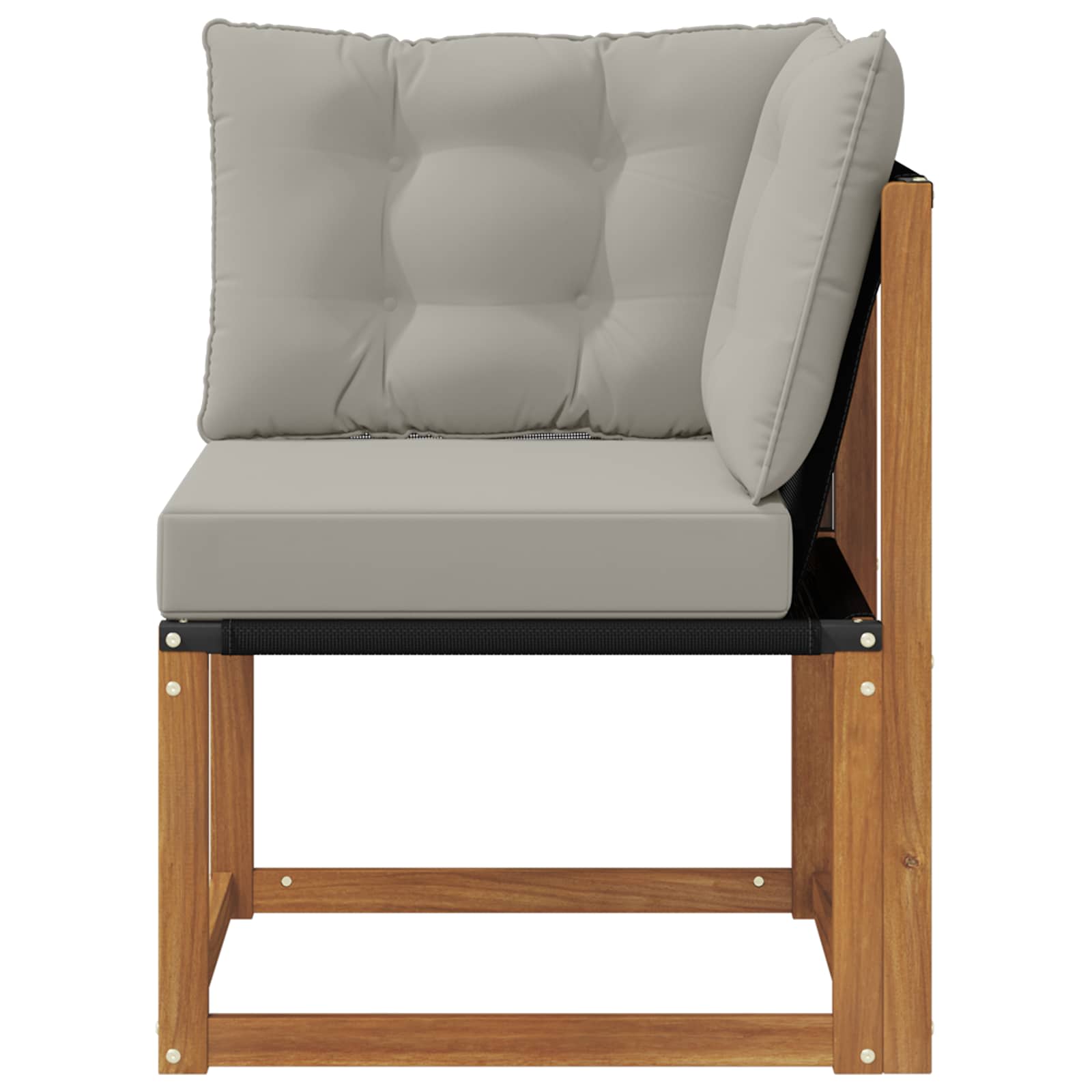 Buiten Hoek Sofa Massief acaciahout en Textilene Stof Naturel is nu te koop bij PeponiXL, paradijselijk wonen!