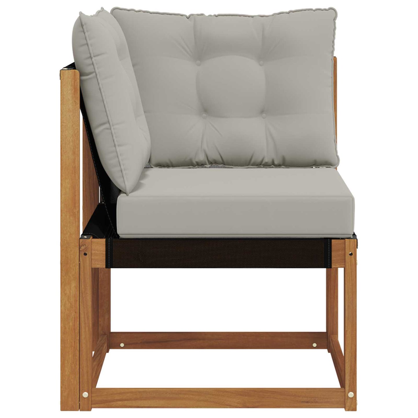 Buiten Hoek Sofa Massief acaciahout en Textilene Stof Naturel is nu te koop bij PeponiXL, paradijselijk wonen!
