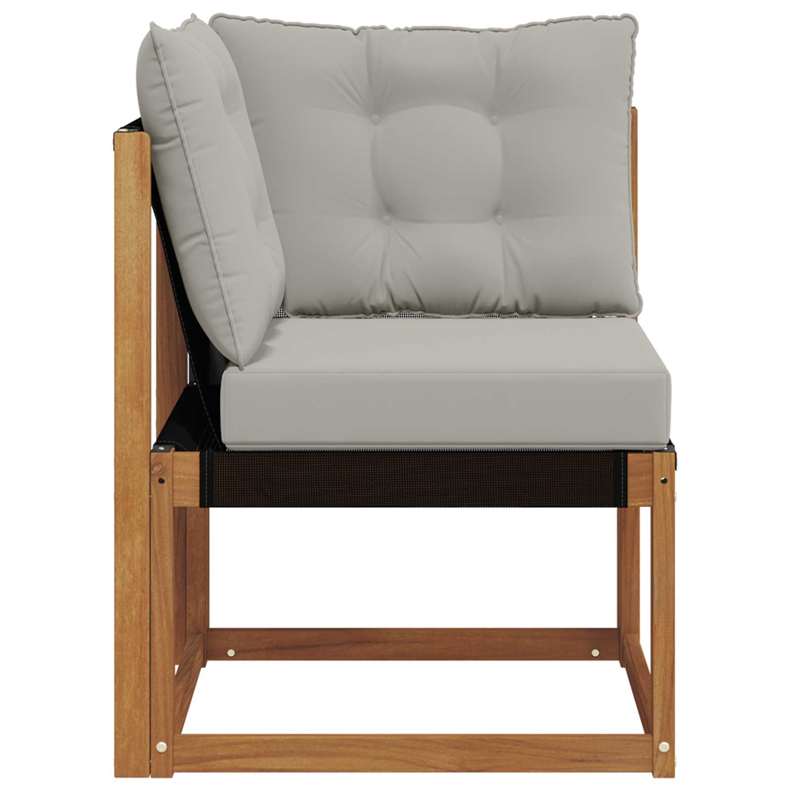 Buiten Hoek Sofa Massief acaciahout en Textilene Stof Naturel is nu te koop bij PeponiXL, paradijselijk wonen!
