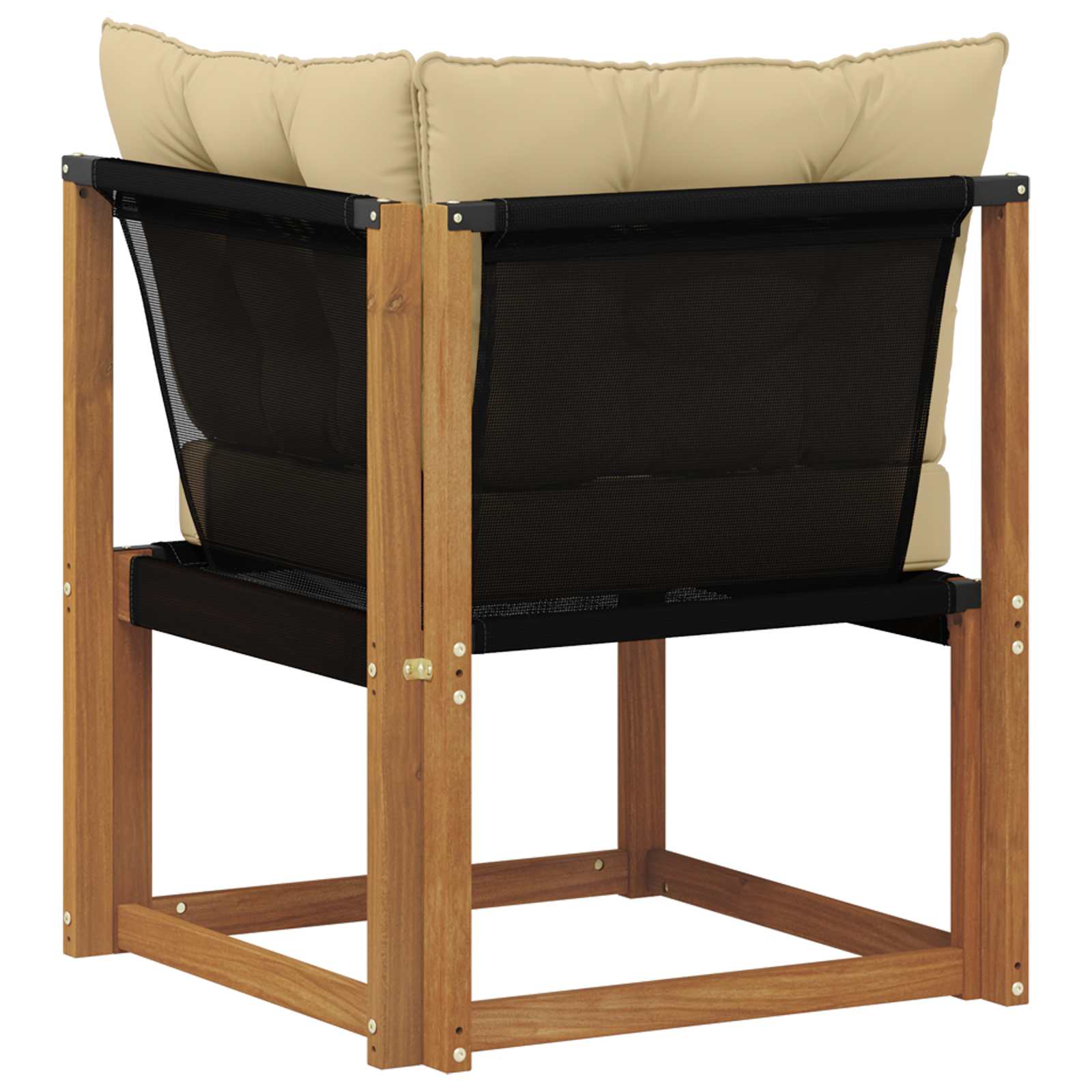 Buiten Hoek Sofa Massief acaciahout en Textilene Stof Naturel is nu te koop bij PeponiXL, paradijselijk wonen!