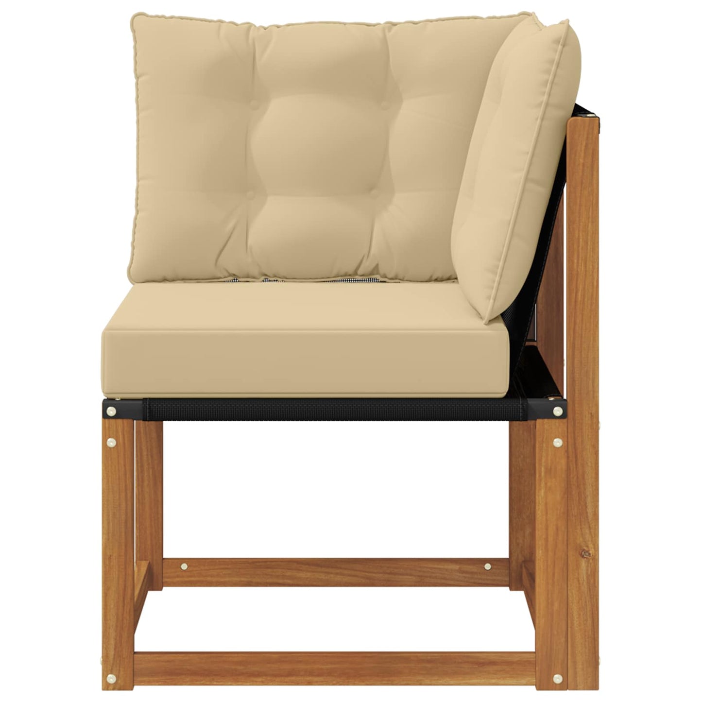 Buiten Hoek Sofa Massief acaciahout en Textilene Stof Naturel is nu te koop bij PeponiXL, paradijselijk wonen!