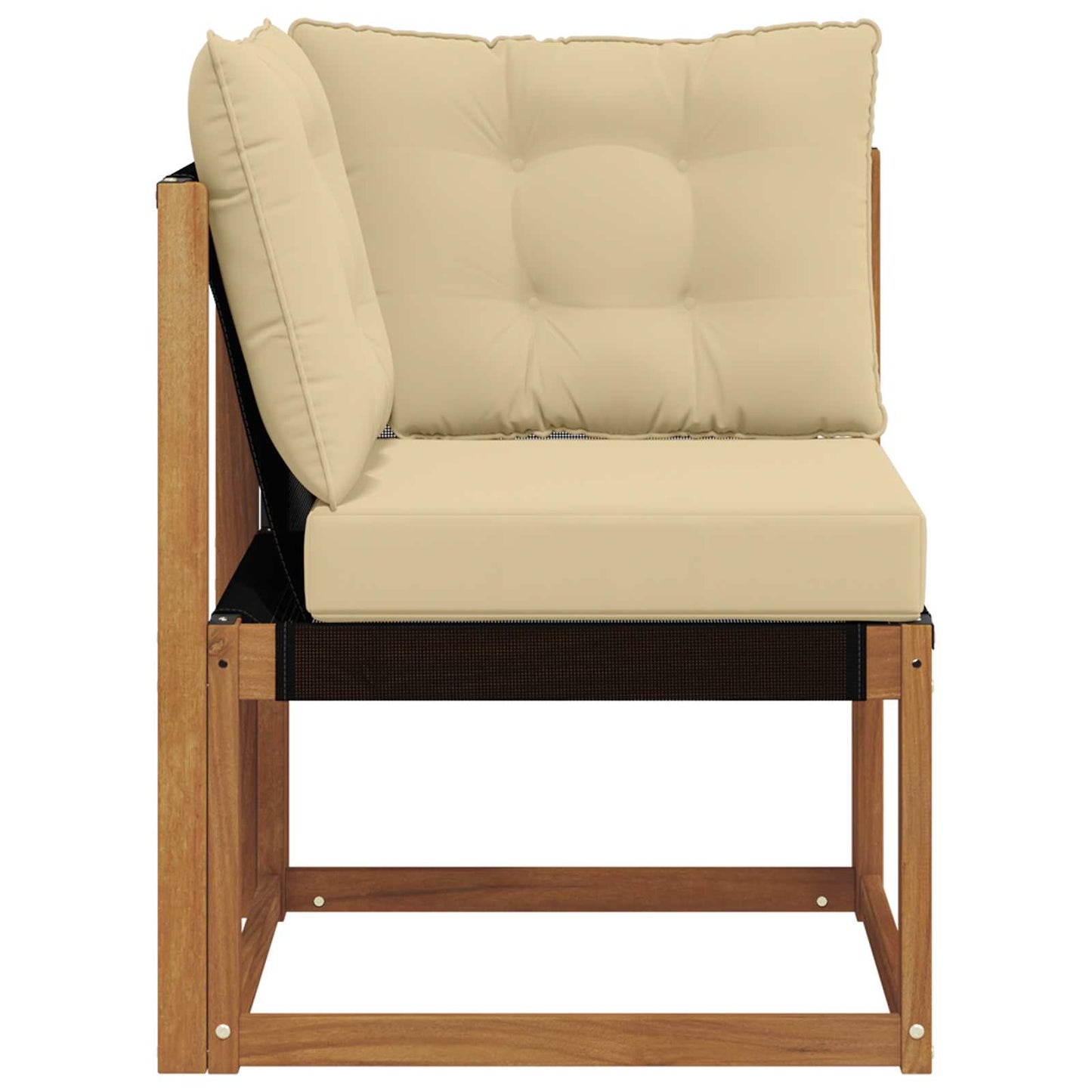 Buiten Hoek Sofa Massief acaciahout en Textilene Stof Naturel is nu te koop bij PeponiXL, paradijselijk wonen!
