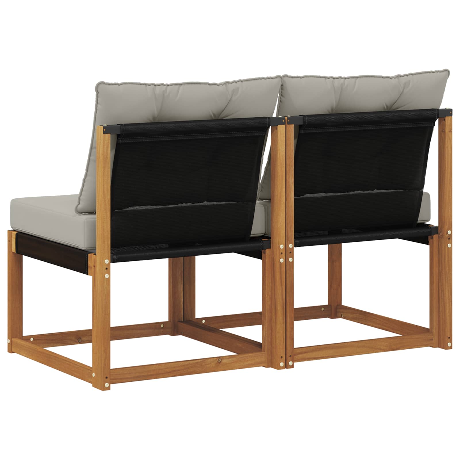2 Stuk Buitenzitmiddelsofa Massief acaciahout en Textilene Stof is nu te koop bij PeponiXL, paradijselijk wonen!