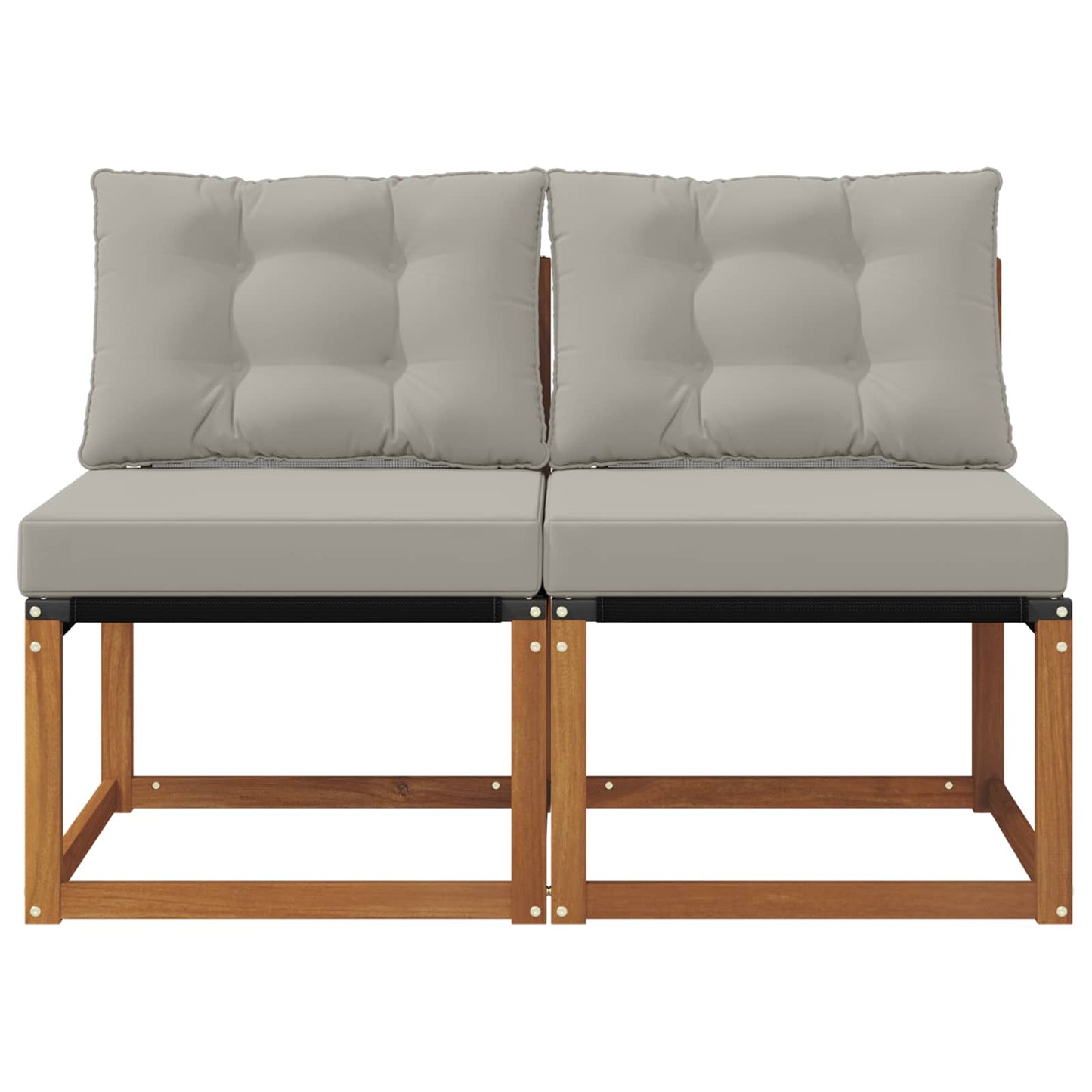 2 Stuk Buitenzitmiddelsofa Massief acaciahout en Textilene Stof is nu te koop bij PeponiXL, paradijselijk wonen!