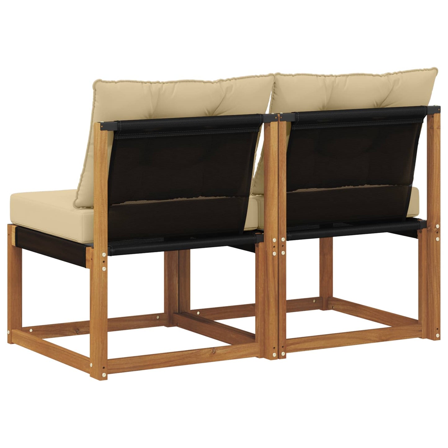 2 Stuk Buitenzitmiddelsofa Massief acaciahout en Textilene Stof is nu te koop bij PeponiXL, paradijselijk wonen!