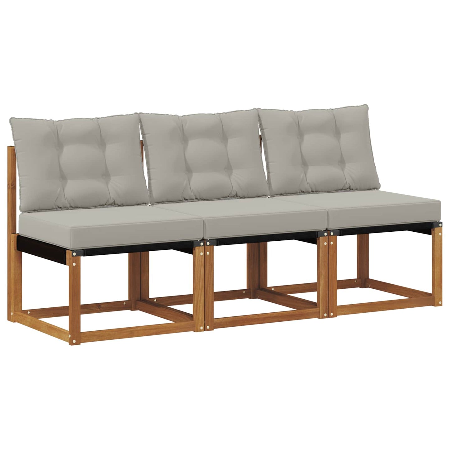 3 Stuk Buitenzitmiddelsofa Massief acaciahout en Textilene Stof is nu te koop bij PeponiXL, paradijselijk wonen!