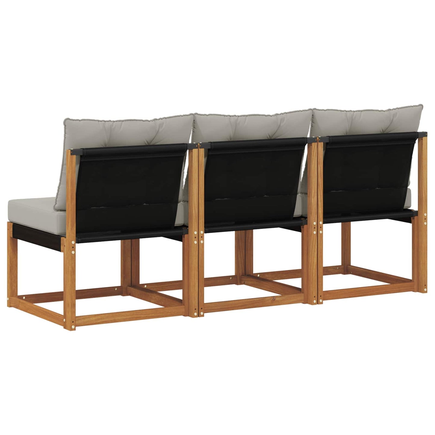 3 Stuk Buitenzitmiddelsofa Massief acaciahout en Textilene Stof is nu te koop bij PeponiXL, paradijselijk wonen!