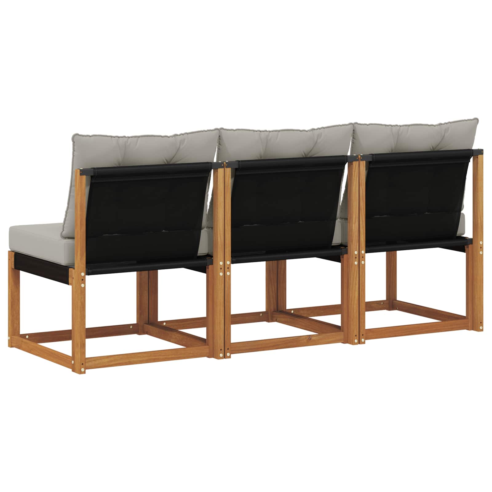 3 Stuk Buitenzitmiddelsofa Massief acaciahout en Textilene Stof is nu te koop bij PeponiXL, paradijselijk wonen!