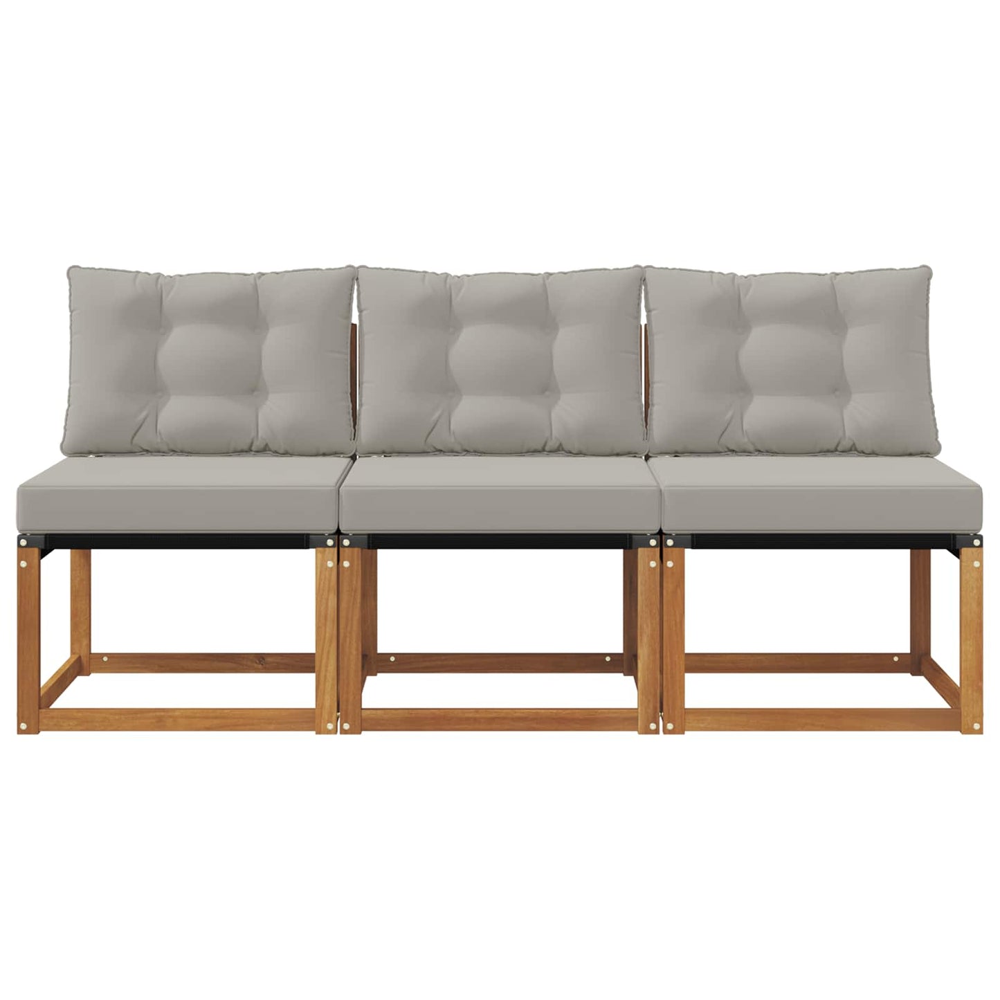 3 Stuk Buitenzitmiddelsofa Massief acaciahout en Textilene Stof is nu te koop bij PeponiXL, paradijselijk wonen!