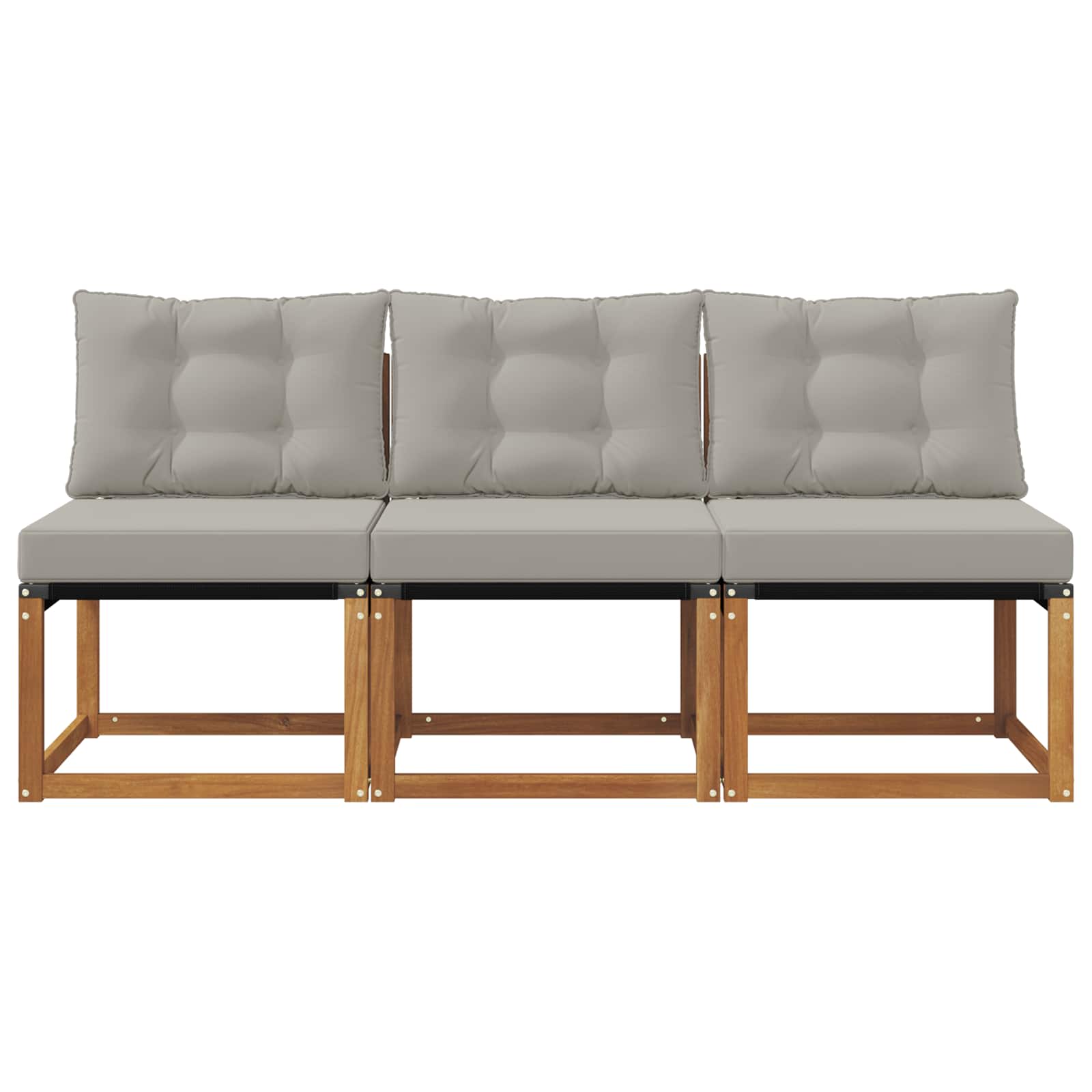 3 Stuk Buitenzitmiddelsofa Massief acaciahout en Textilene Stof is nu te koop bij PeponiXL, paradijselijk wonen!