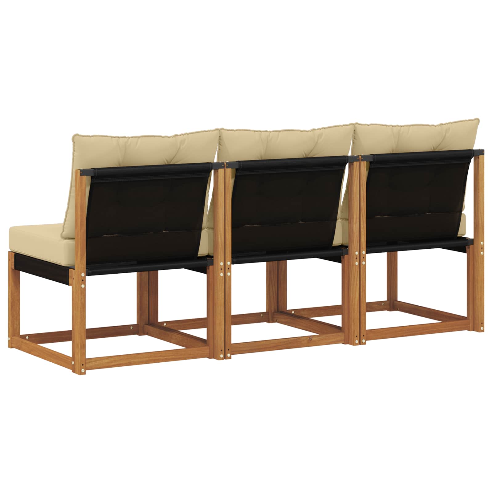 3 Stuk Buitenzitmiddelsofa Massief acaciahout en Textilene Stof is nu te koop bij PeponiXL, paradijselijk wonen!