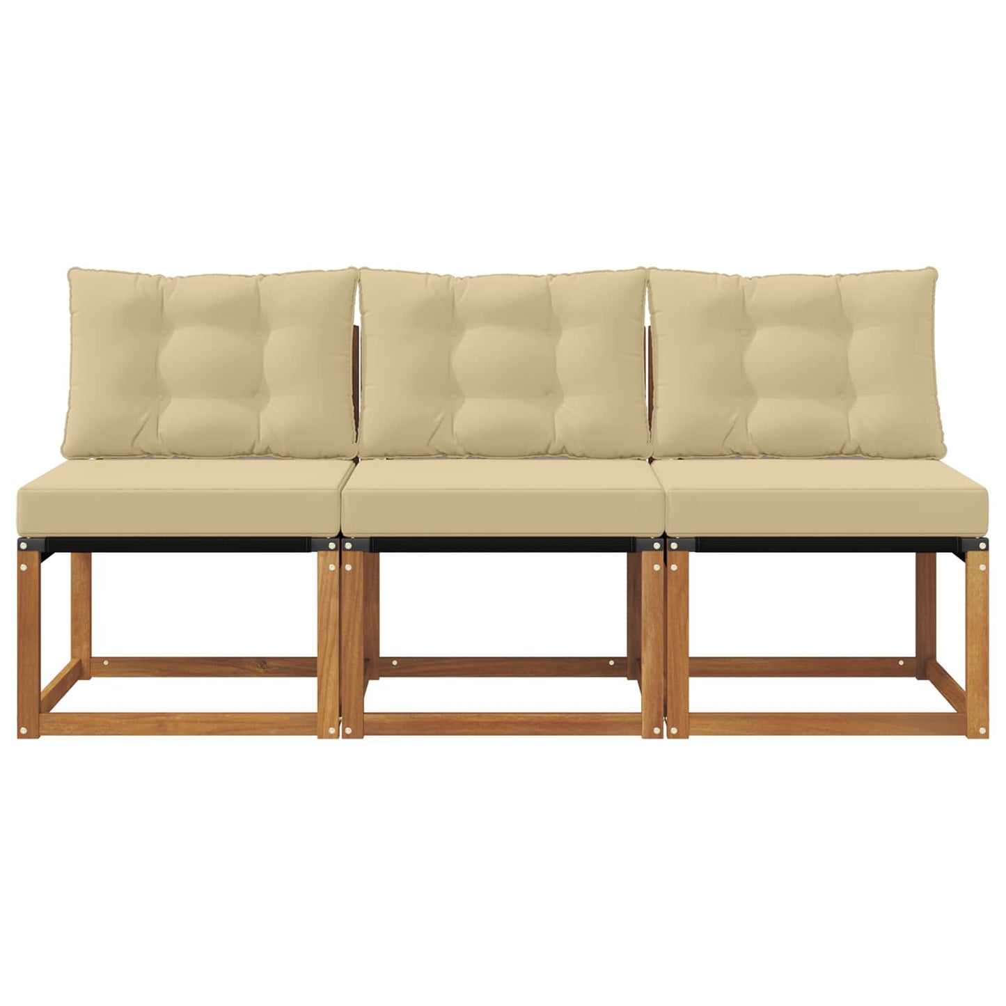 3 Stuk Buitenzitmiddelsofa Massief acaciahout en Textilene Stof is nu te koop bij PeponiXL, paradijselijk wonen!