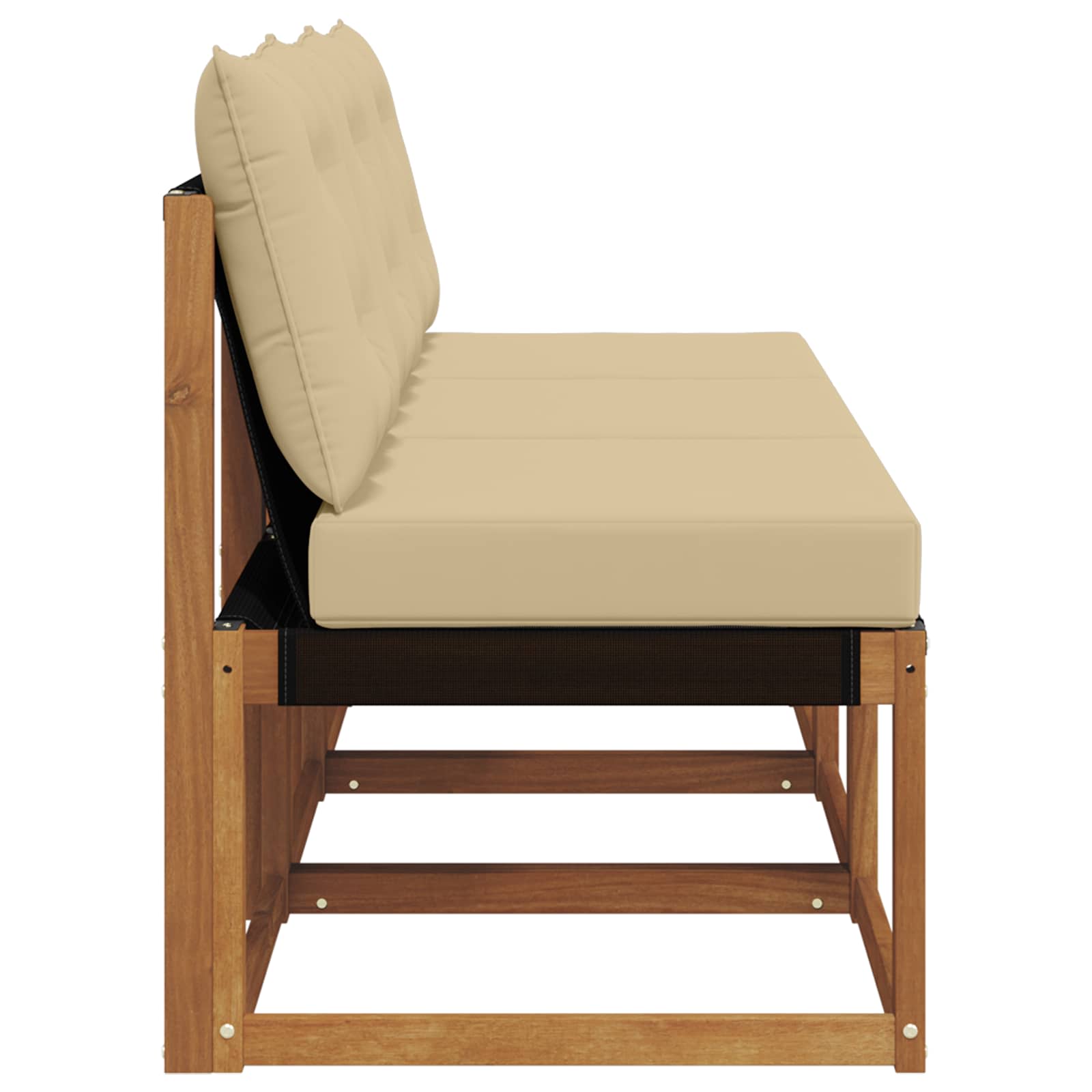 3 Stuk Buitenzitmiddelsofa Massief acaciahout en Textilene Stof is nu te koop bij PeponiXL, paradijselijk wonen!