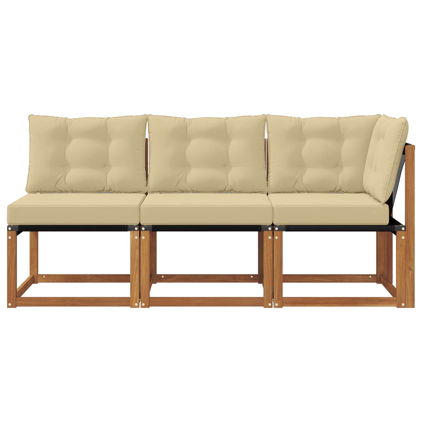 Outdoor Midden- en Hoeksalon met kussen 3 Stuk Naturel is nu te koop bij PeponiXL, paradijselijk wonen!