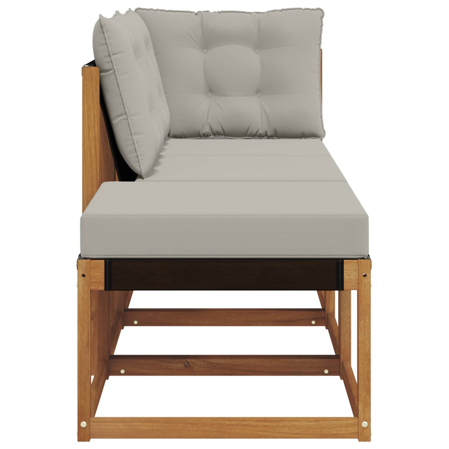 Modulaire buitensofa eenheden 3 Stuk Natuurlijk en Lichtgrijs is nu te koop bij PeponiXL, paradijselijk wonen!