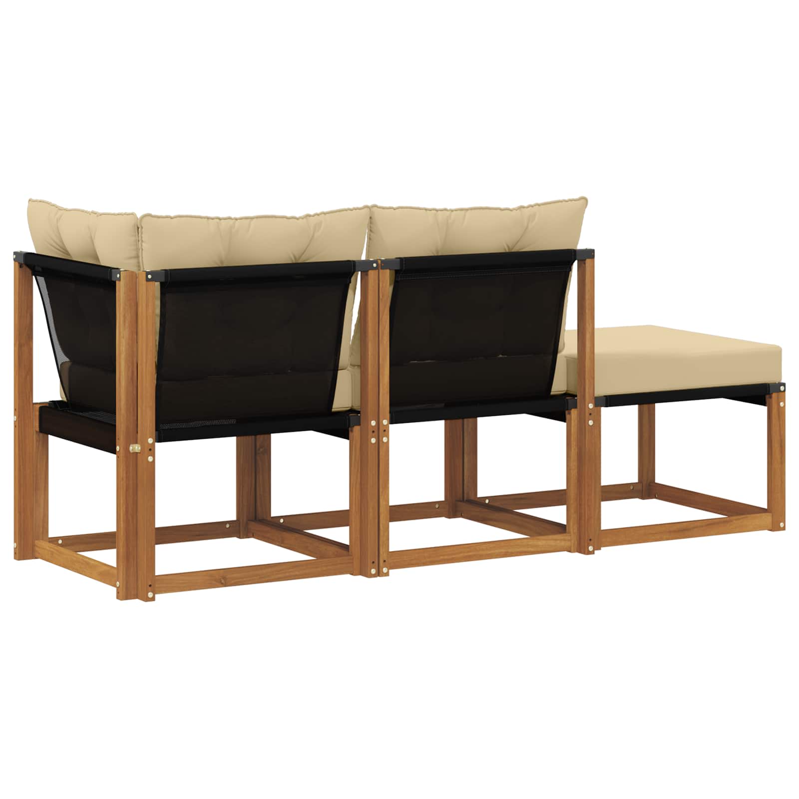 Modulaire buitensofa eenheden 3 Stuk Natuurlijk en Beige is nu te koop bij PeponiXL, paradijselijk wonen!